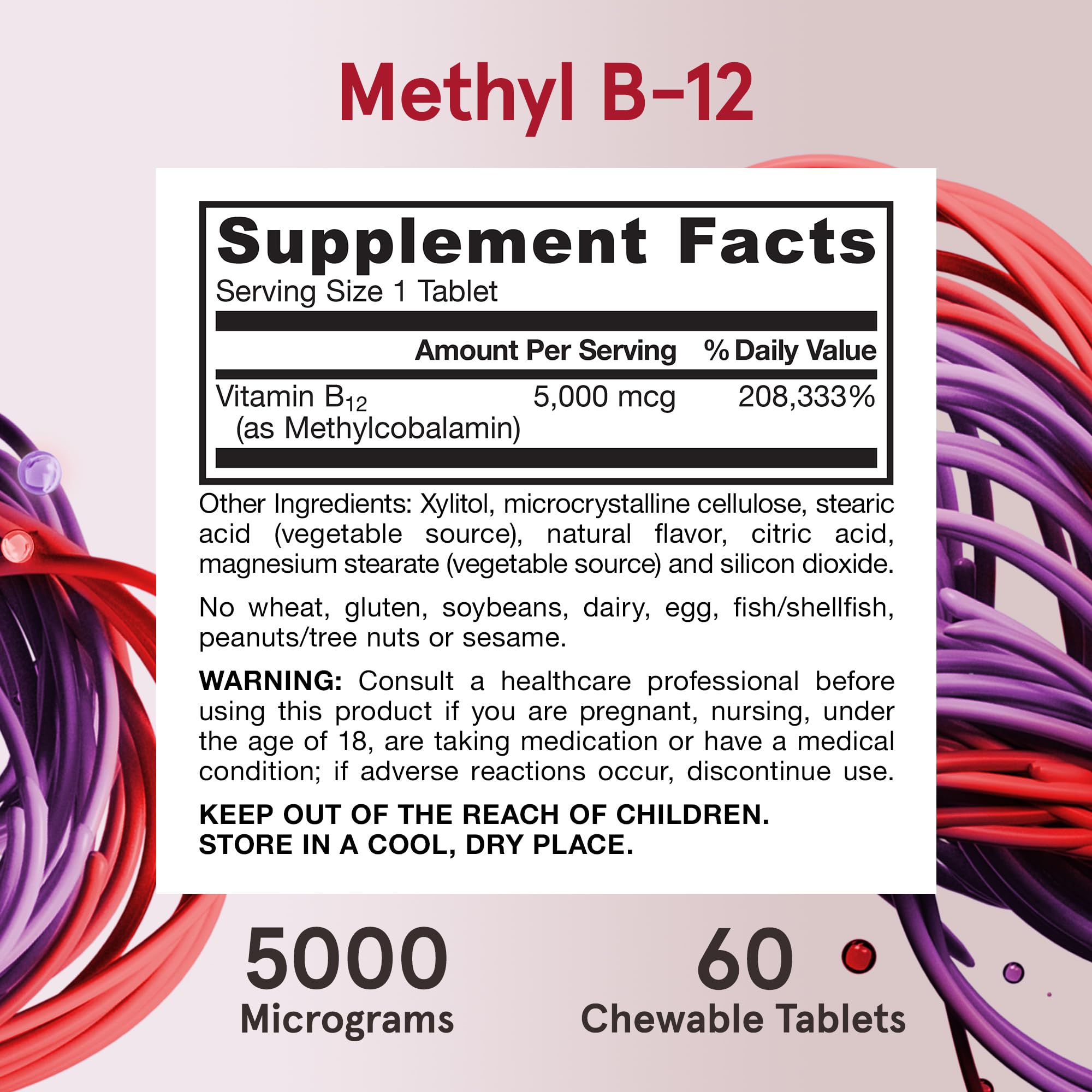 Foto 7 pulgar | Suplemento De Metil B-12 De Jarrow Formulas, 5000 Mcg, 60 Tabletas - Venta Internacional.