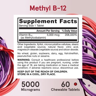 Foto 6 | Suplemento De Metil B-12 De Jarrow Formulas, 5000 Mcg, 60 Tabletas - Venta Internacional.