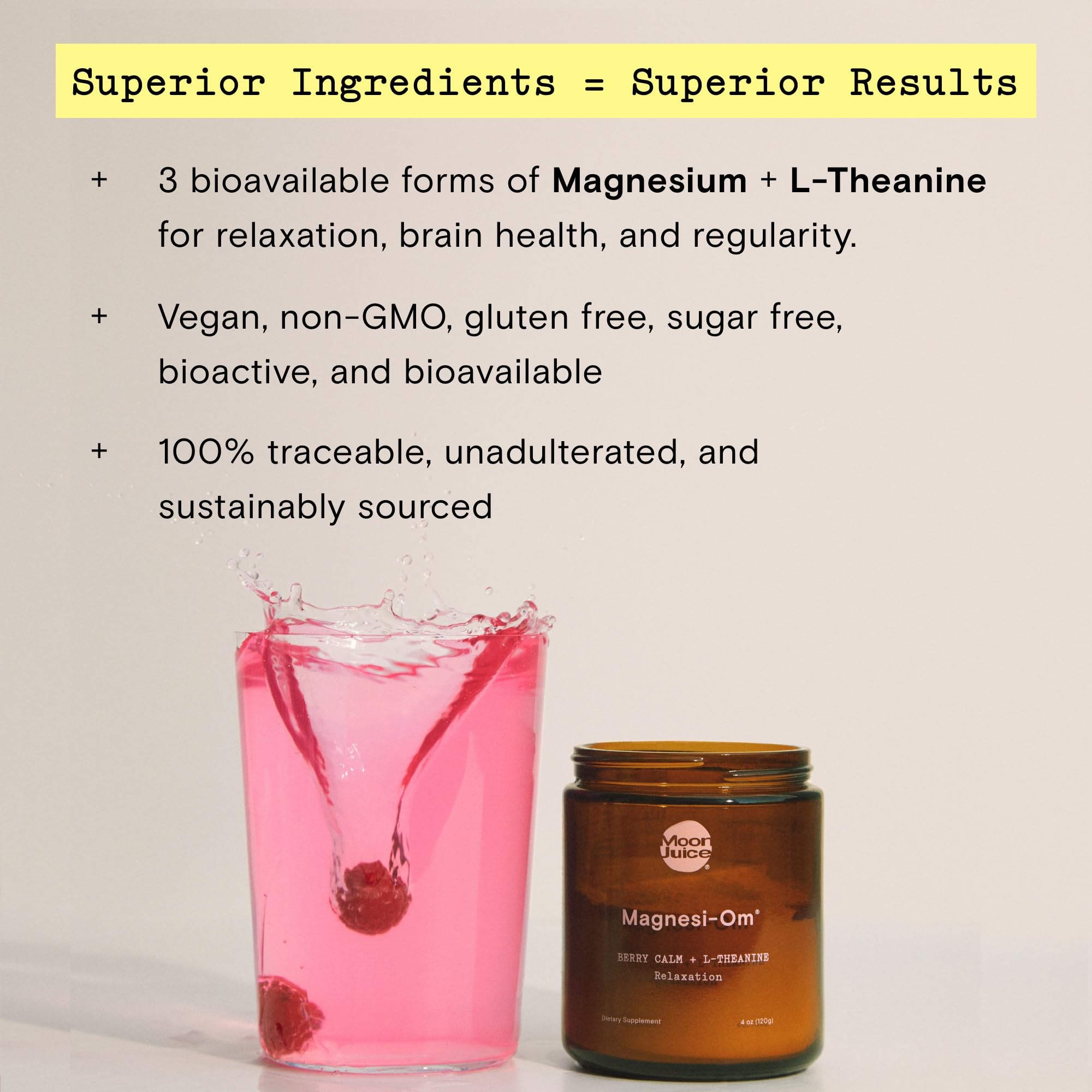 Foto 3 pulgar | Suplemento Moon Juice Magnesi-om Natural Calm Con Magnesio - Venta Internacional.