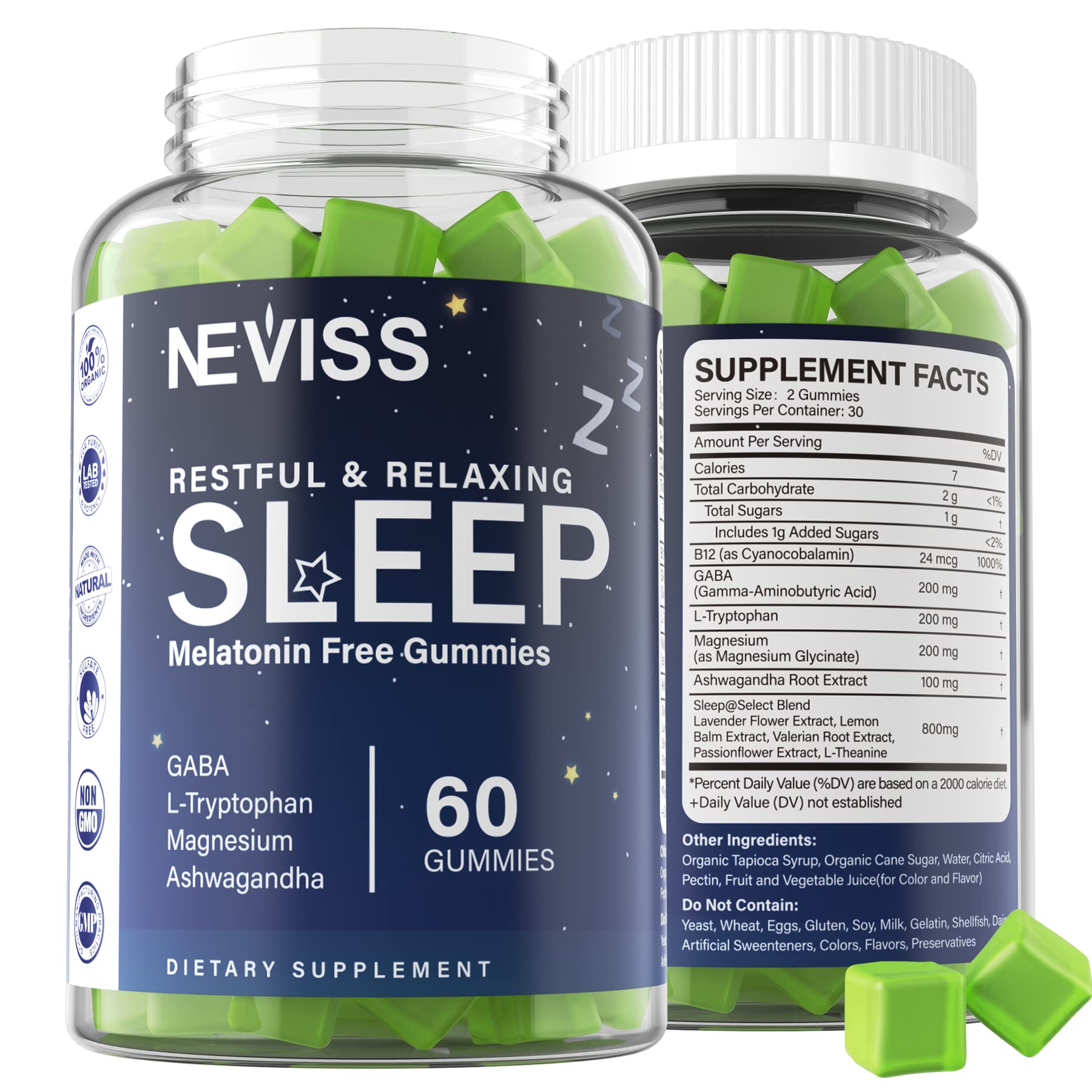 Foto 2 pulgar | Gomitas Sleep Aid Neviss Sin Melatonina Con Gaba Y L-triptófano - Venta Internacional.