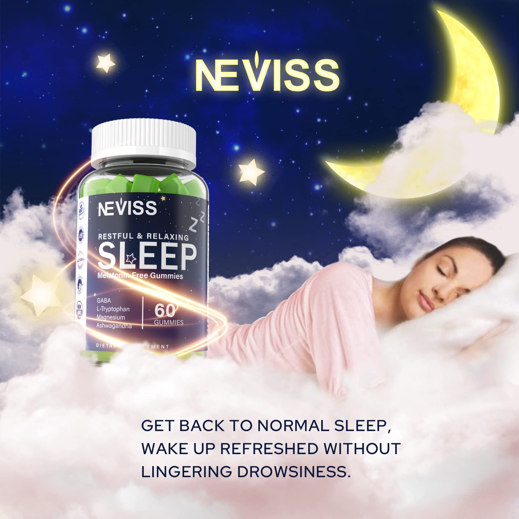 Foto 8 pulgar | Gomitas Sleep Aid Neviss Sin Melatonina Con Gaba Y L-triptófano - Venta Internacional.