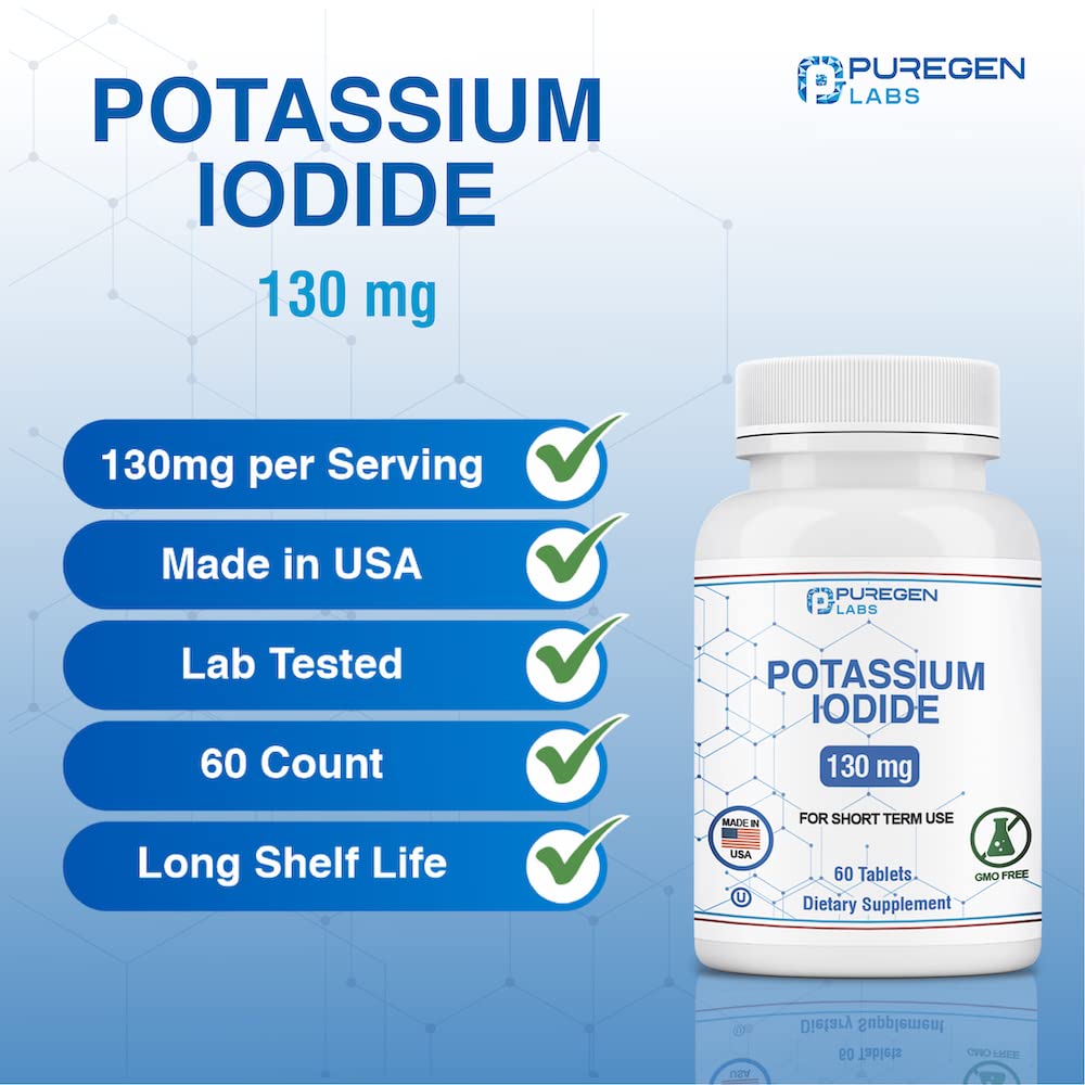 Foto 4 pulgar | Suplemento P Puregen Labs Yoduro De Potasio 130 Mg - 60 Tabletas - Venta Internacional.