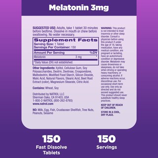 Foto 5 | Suplemento Natrol Melatonin 3 Mg De Fresa 150 Comprimidos - Venta Internacional.