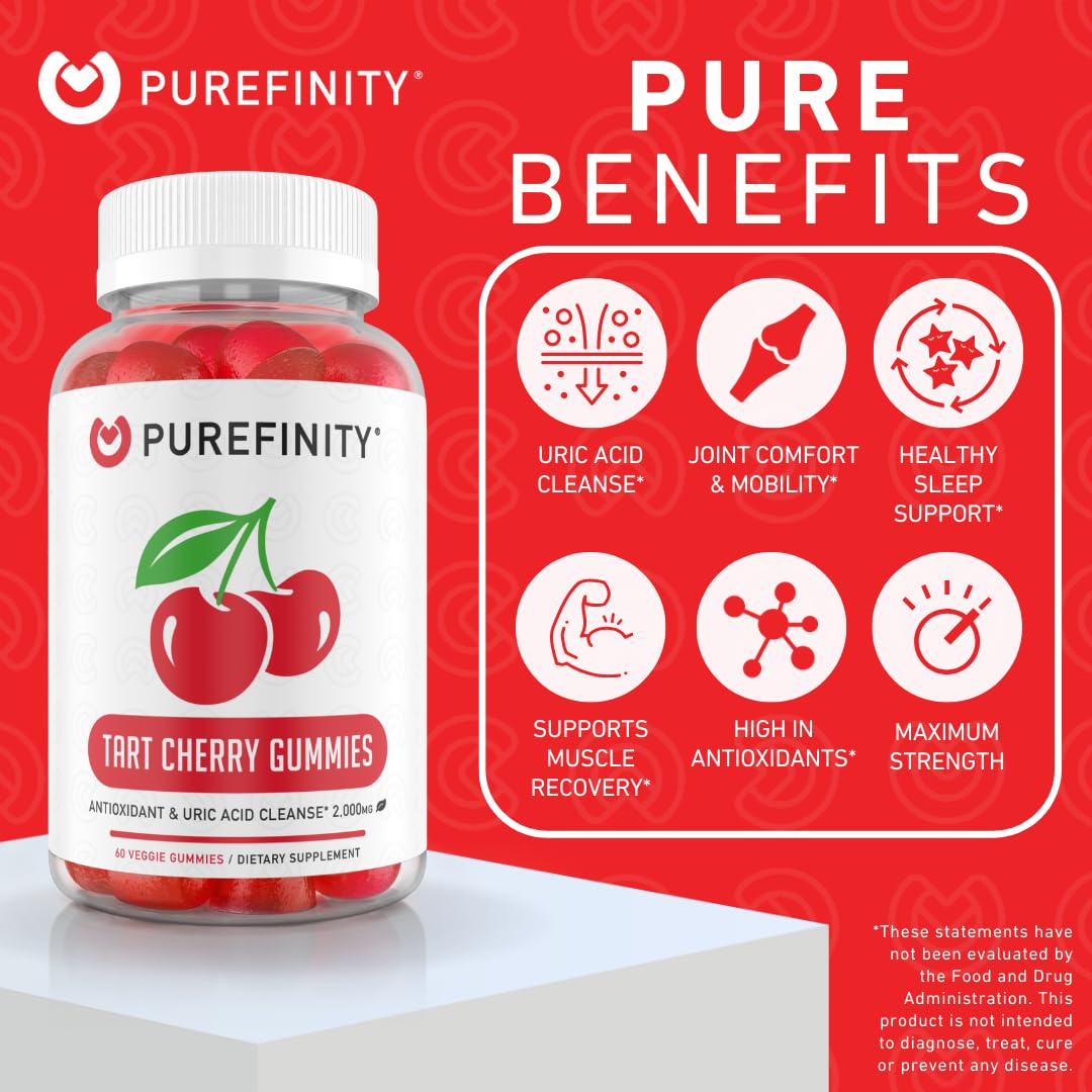 Foto 5 pulgar | Suplemento Purefinity Tart Cherry Gummies 60 Gomitas - Venta Internacional.