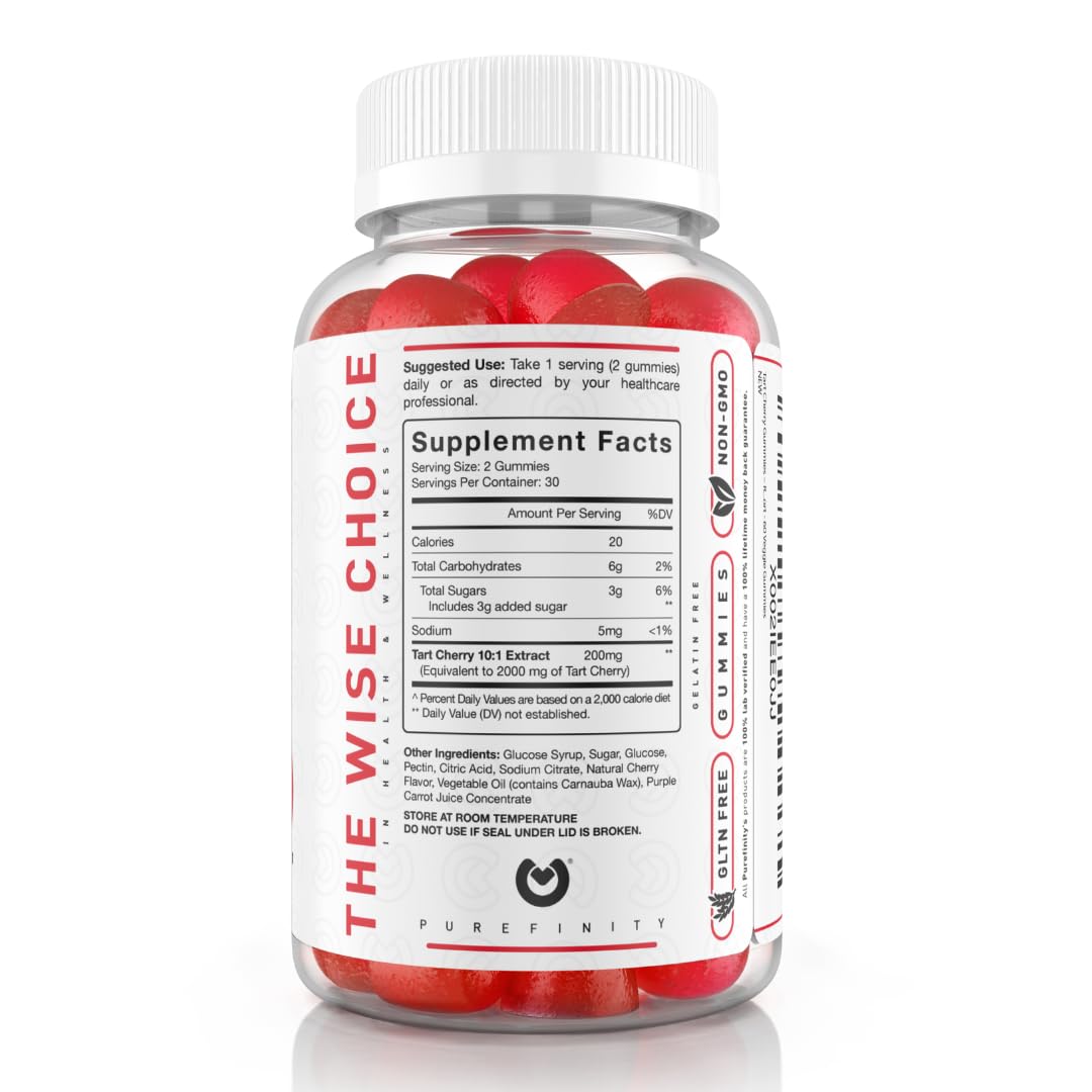 Foto 8 pulgar | Suplemento Purefinity Tart Cherry Gummies 60 Gomitas - Venta Internacional.