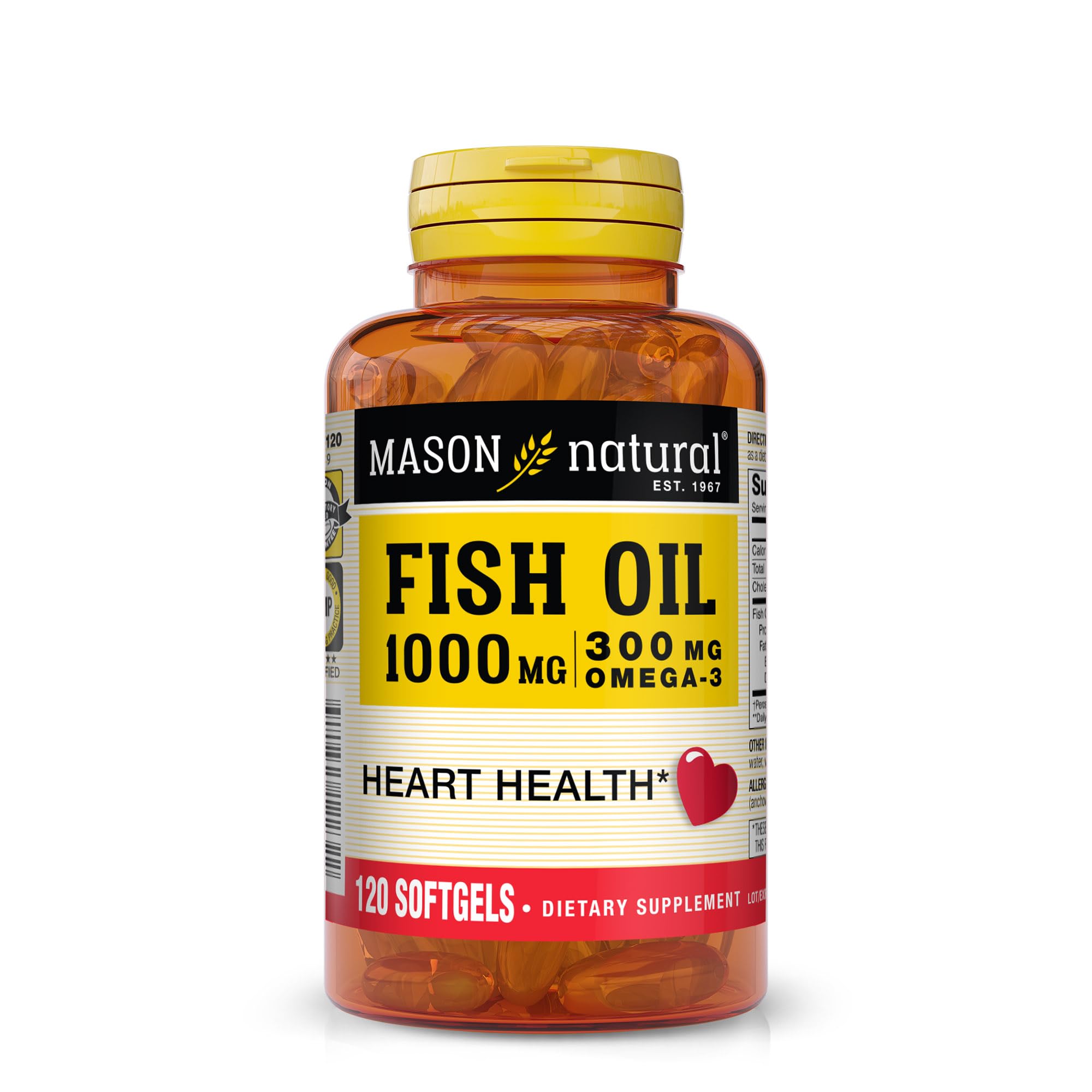 Foto 2 pulgar | Suplemento Mason Natural Fish Oil 1000 Mg Omega-3 300 Cápsulas Blandas - Venta Internacional.