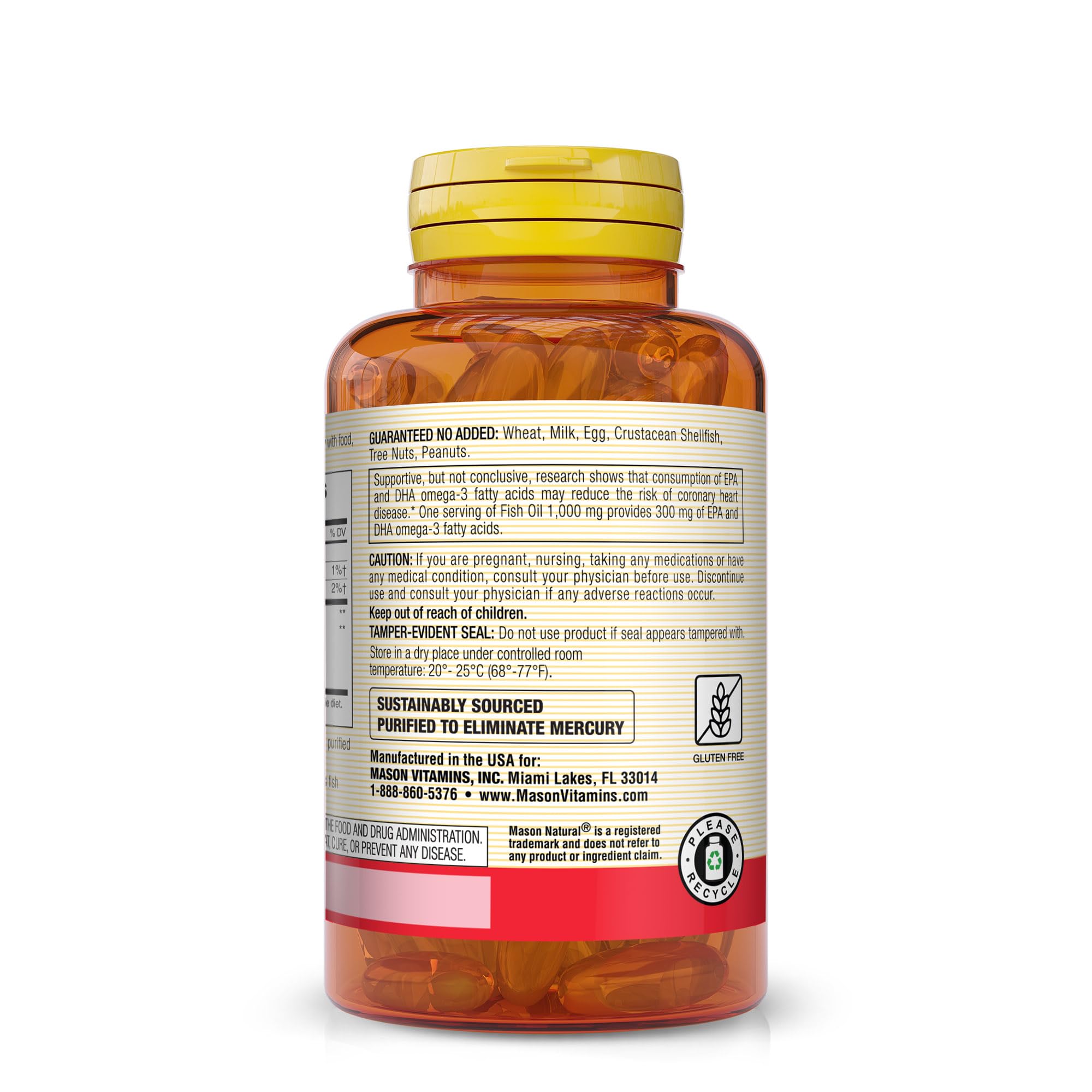 Foto 4 pulgar | Suplemento Mason Natural Fish Oil 1000 Mg Omega-3 300 Cápsulas Blandas - Venta Internacional.
