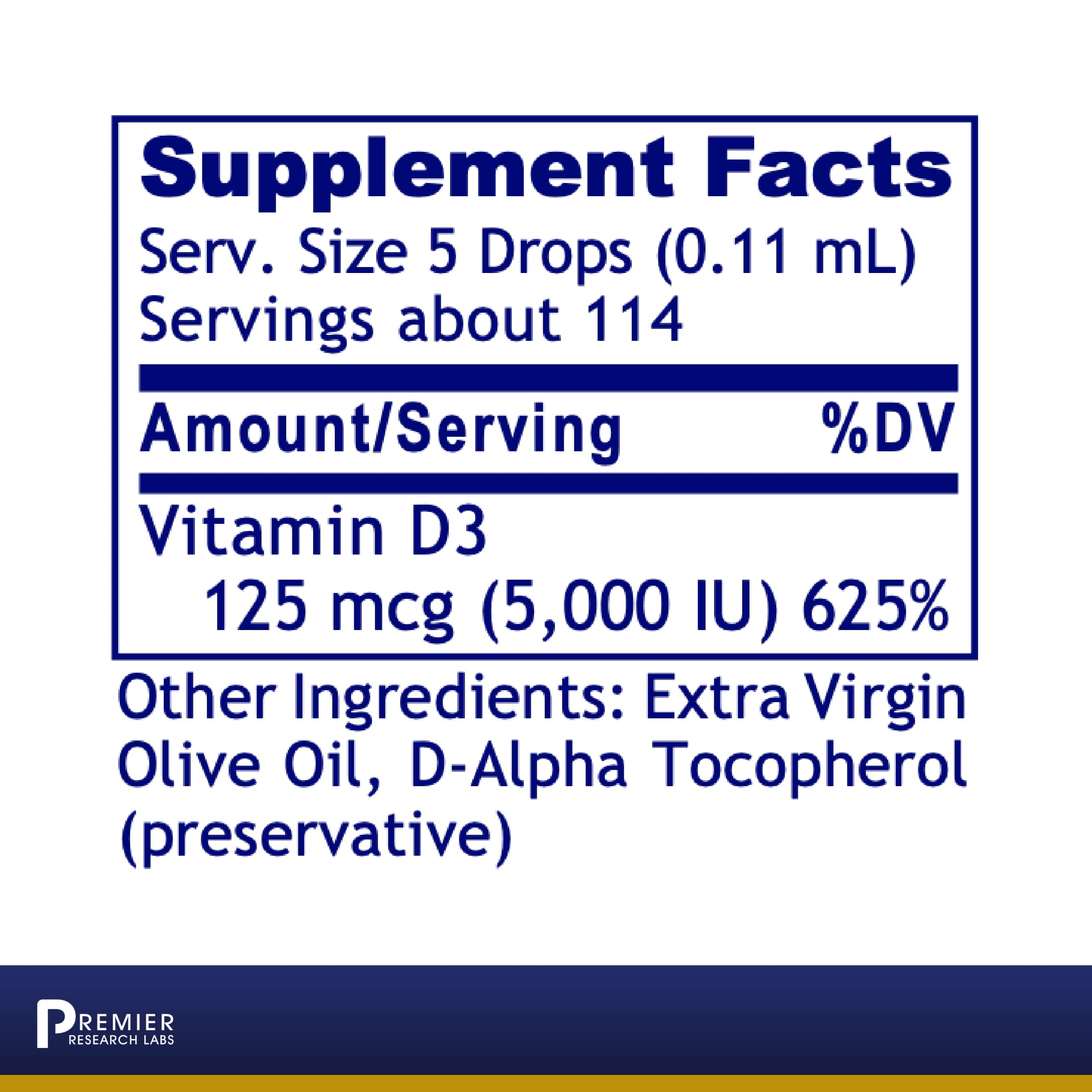 Foto 3 pulgar | Sérum De Vitamina D3 Premier Research Labs 5000 Ui 12,7 Ml - Venta Internacional.