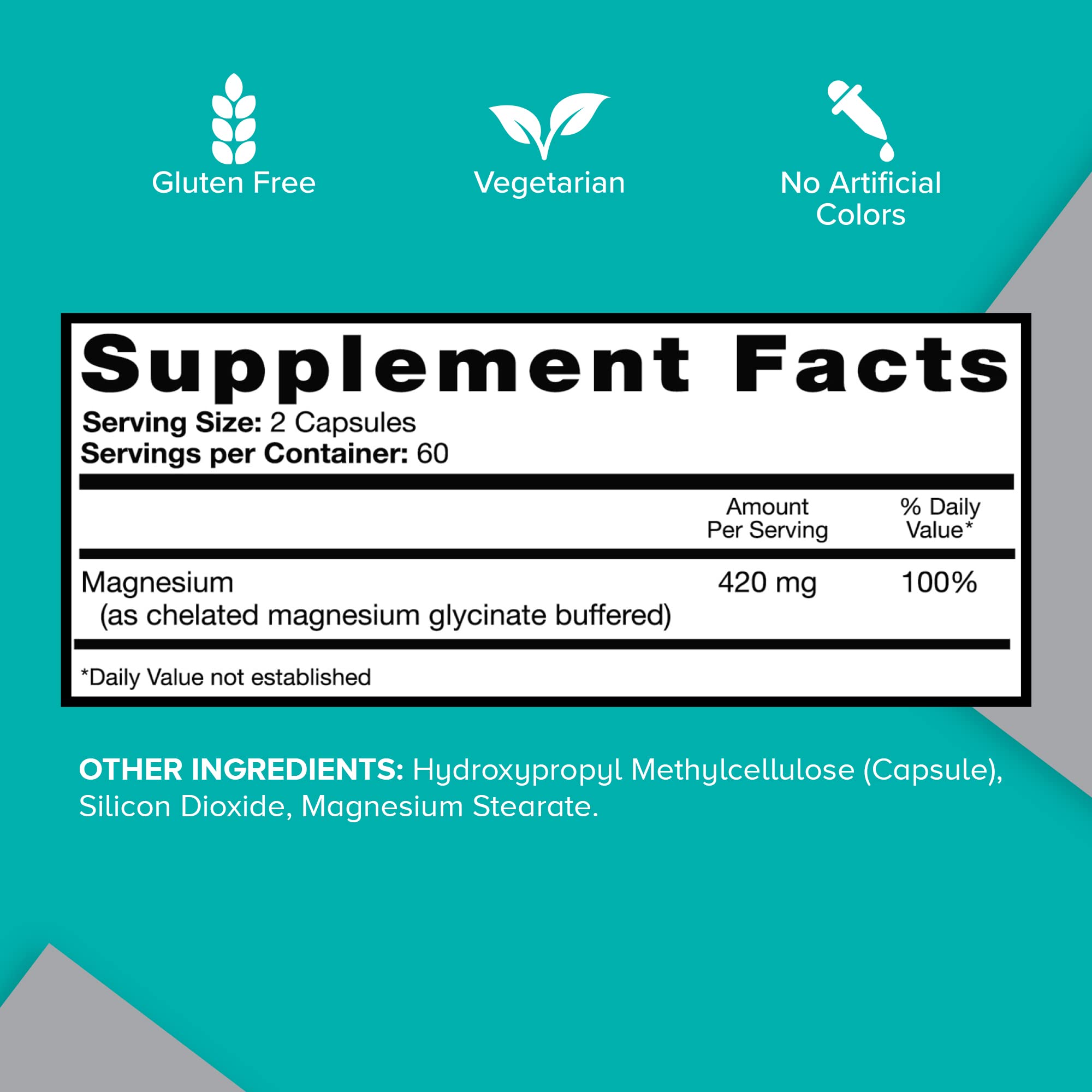 Foto 5 pulgar | Suplemento Qunol, Cápsulas De Glicinato De Magnesio, 420 Mg, 120 Unidades - Venta Internacional.