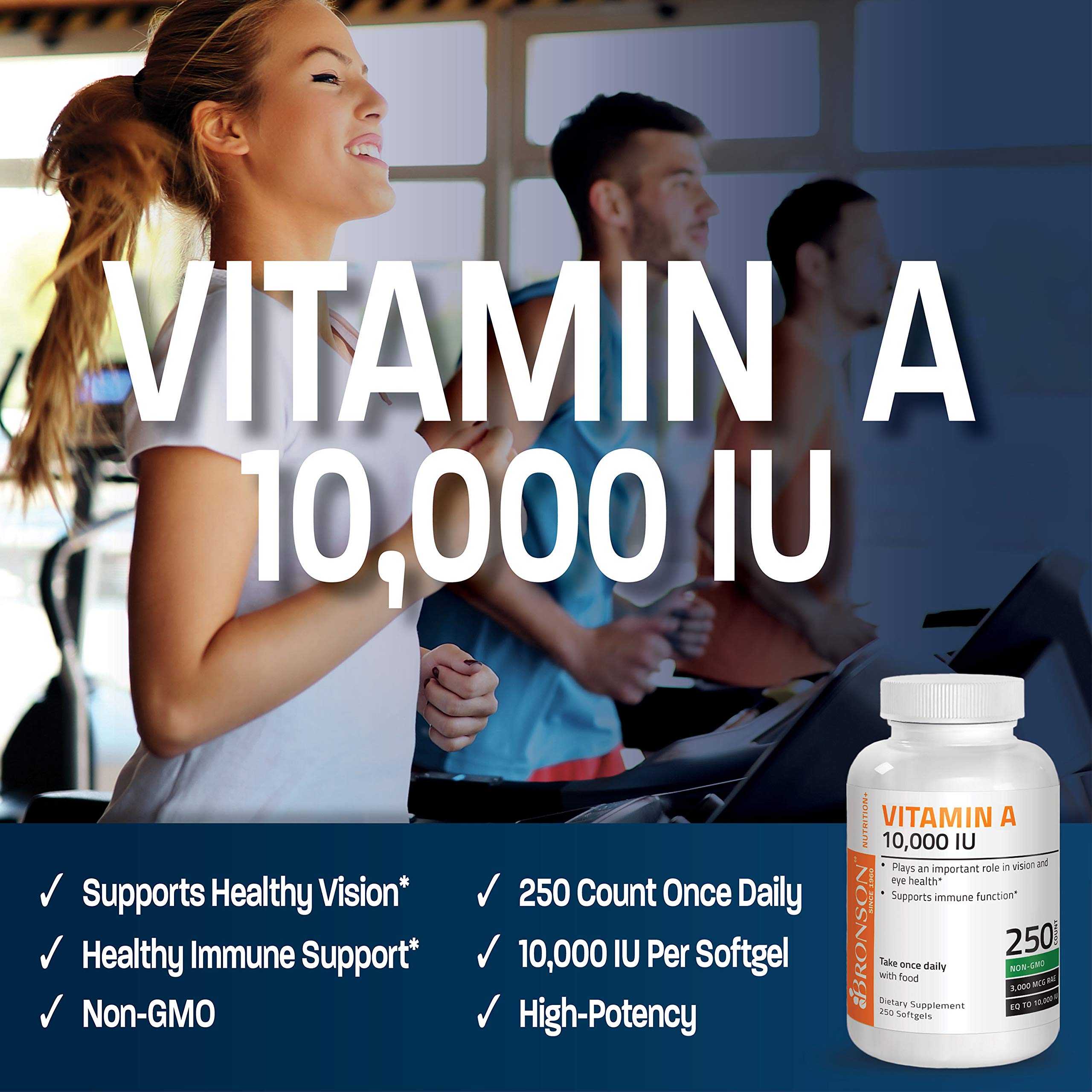 Foto 3 | Suplemento Bronson De Vitamina A De 10.000 Ui Y 250 Cápsulas Blandas - Venta Internacional.