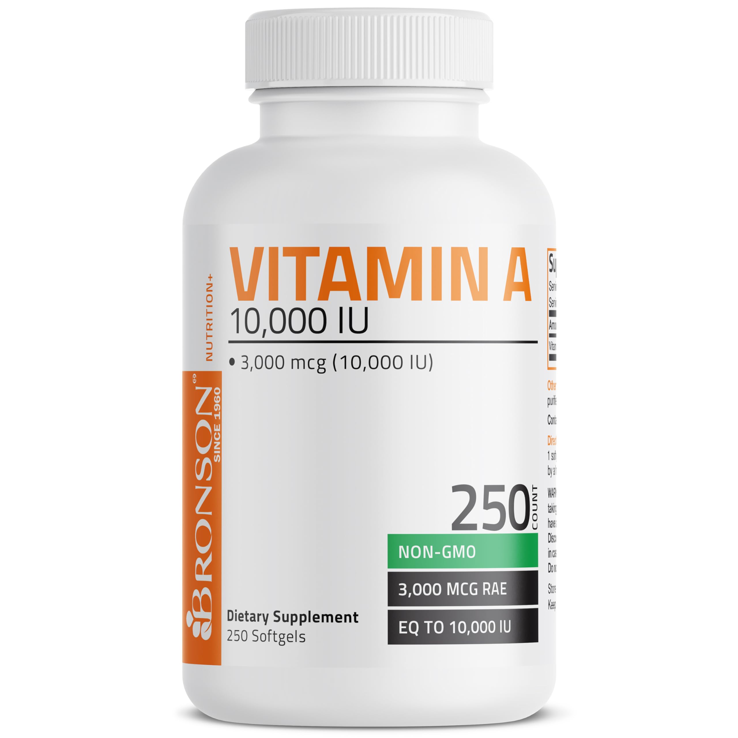 Foto 4 | Suplemento Bronson De Vitamina A De 10.000 Ui Y 250 Cápsulas Blandas - Venta Internacional.