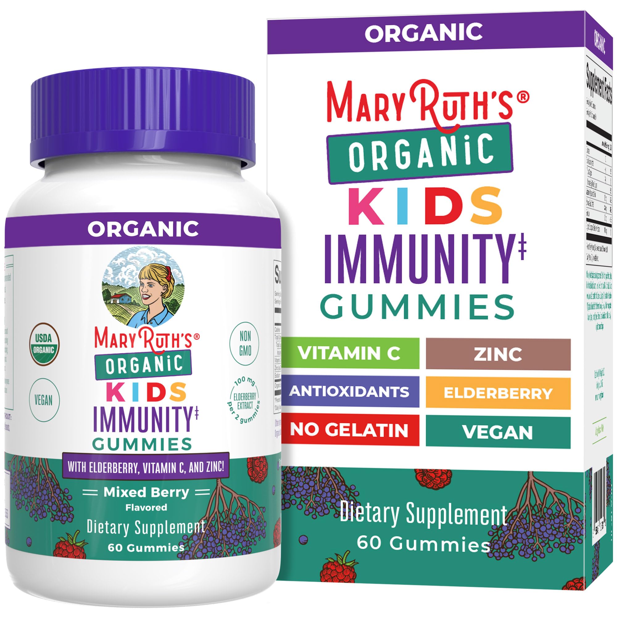 Foto 2 pulgar | Suplemento Gomitas Maryruth Organics de Apoyo Inmunológico para Niños 60 Gomitas - Venta Internacional