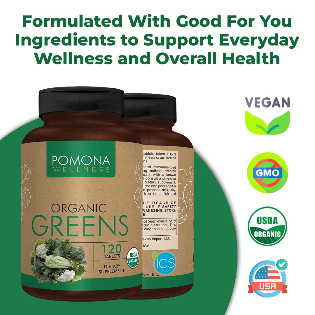 Foto 4 pulgar | Suplemento Pomona Wellness Super Greens 120 Comprimidos - Venta Internacional.
