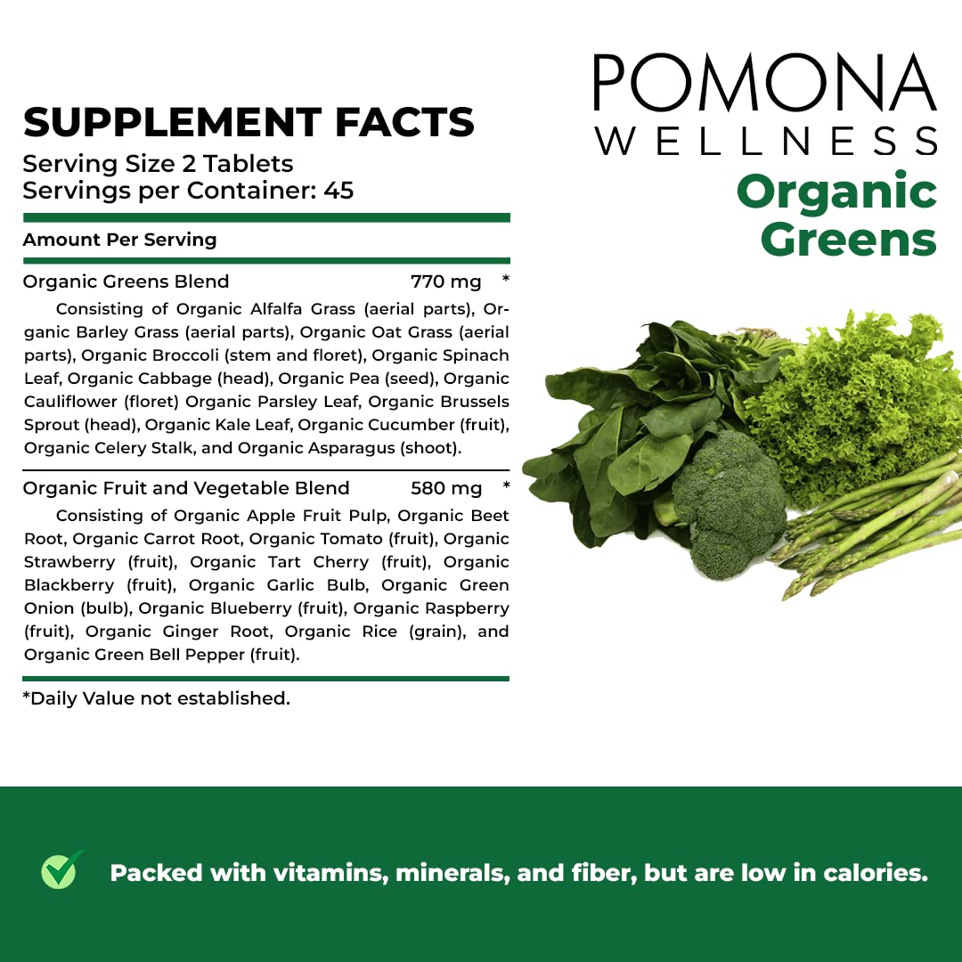 Foto 6 pulgar | Suplemento Pomona Wellness Super Greens 120 Comprimidos - Venta Internacional.