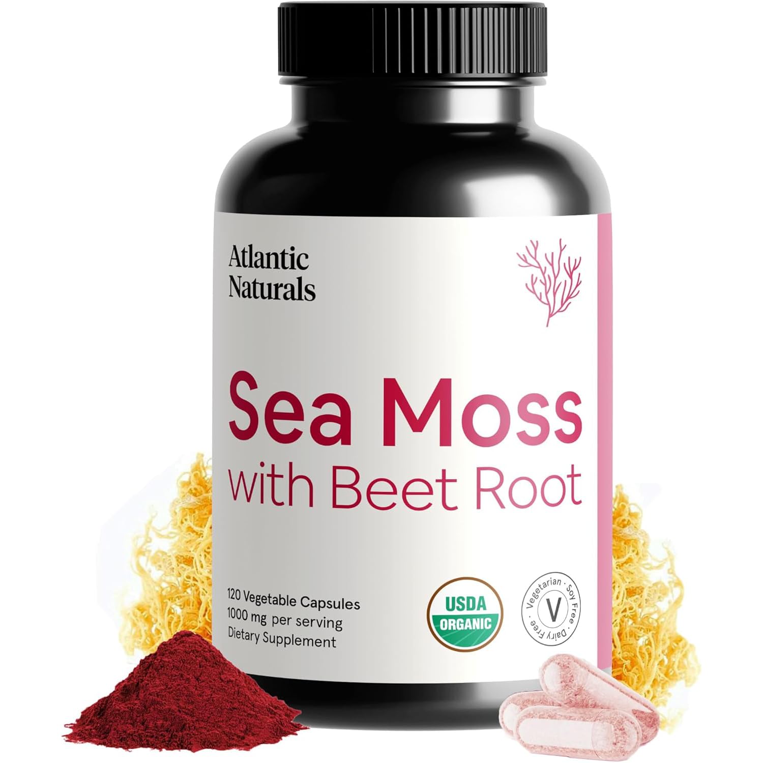 Foto 1 | Suplemento De Musgo Marino De Atlantic Naturals Con Raíz De Remolacha, 120 Unidades - Venta Internacional.
