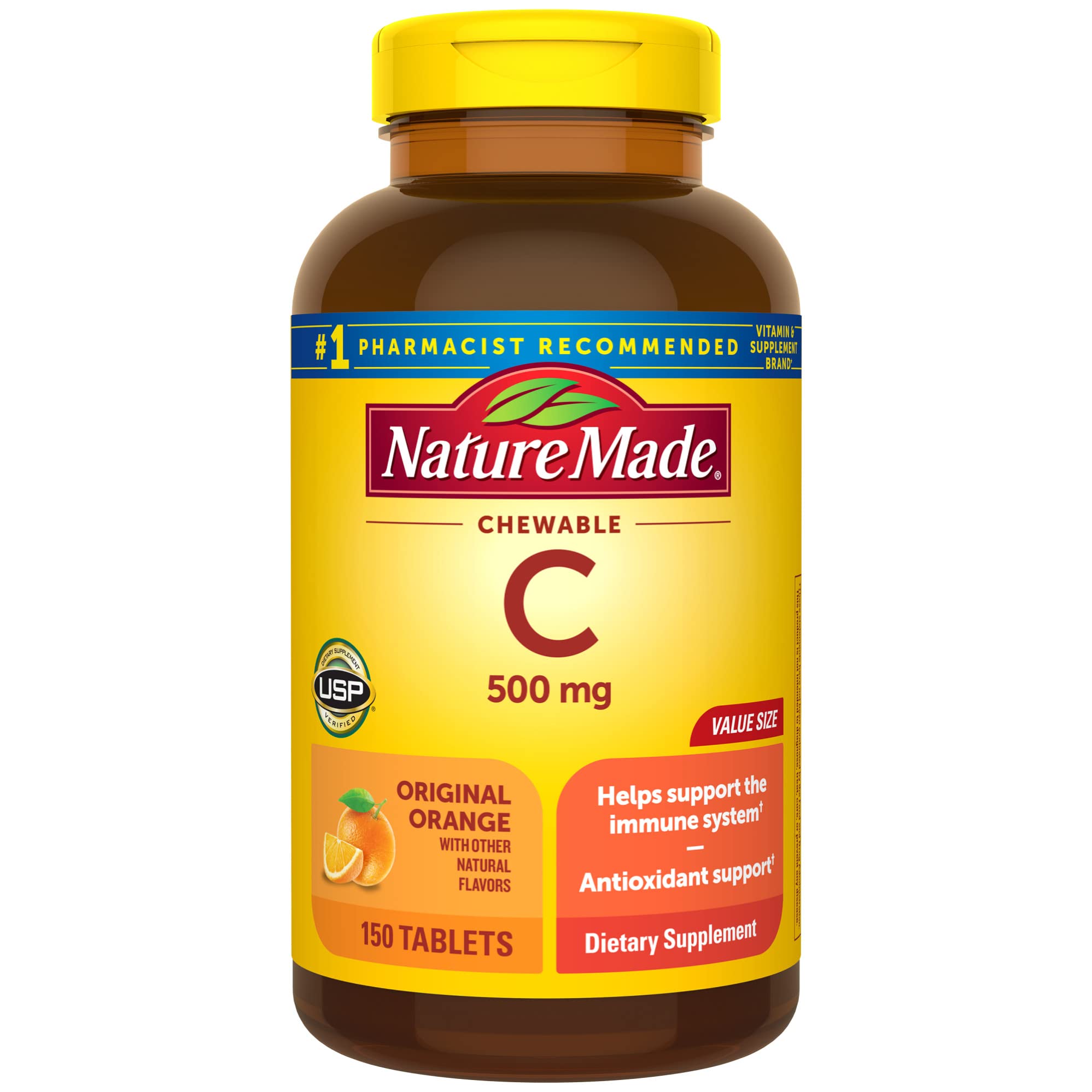 Foto 2 pulgar | Suplemento De Vitamina C Masticable Nature Made, 500 Mg, 150 Tabletas - Venta Internacional.