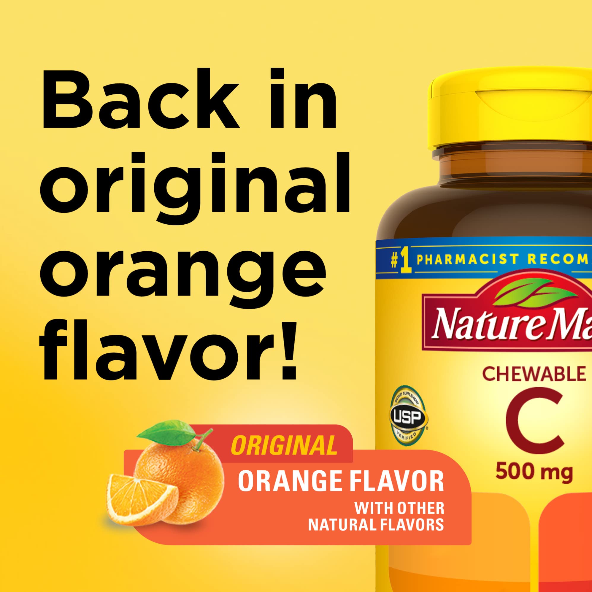 Foto 3 pulgar | Suplemento De Vitamina C Masticable Nature Made, 500 Mg, 150 Tabletas - Venta Internacional.