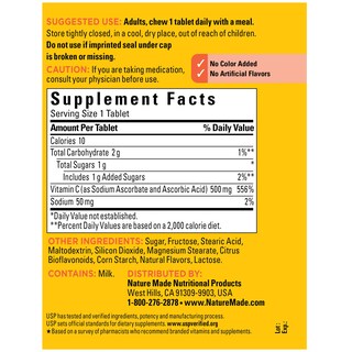 Foto 6 | Suplemento De Vitamina C Masticable Nature Made, 500 Mg, 150 Tabletas - Venta Internacional.