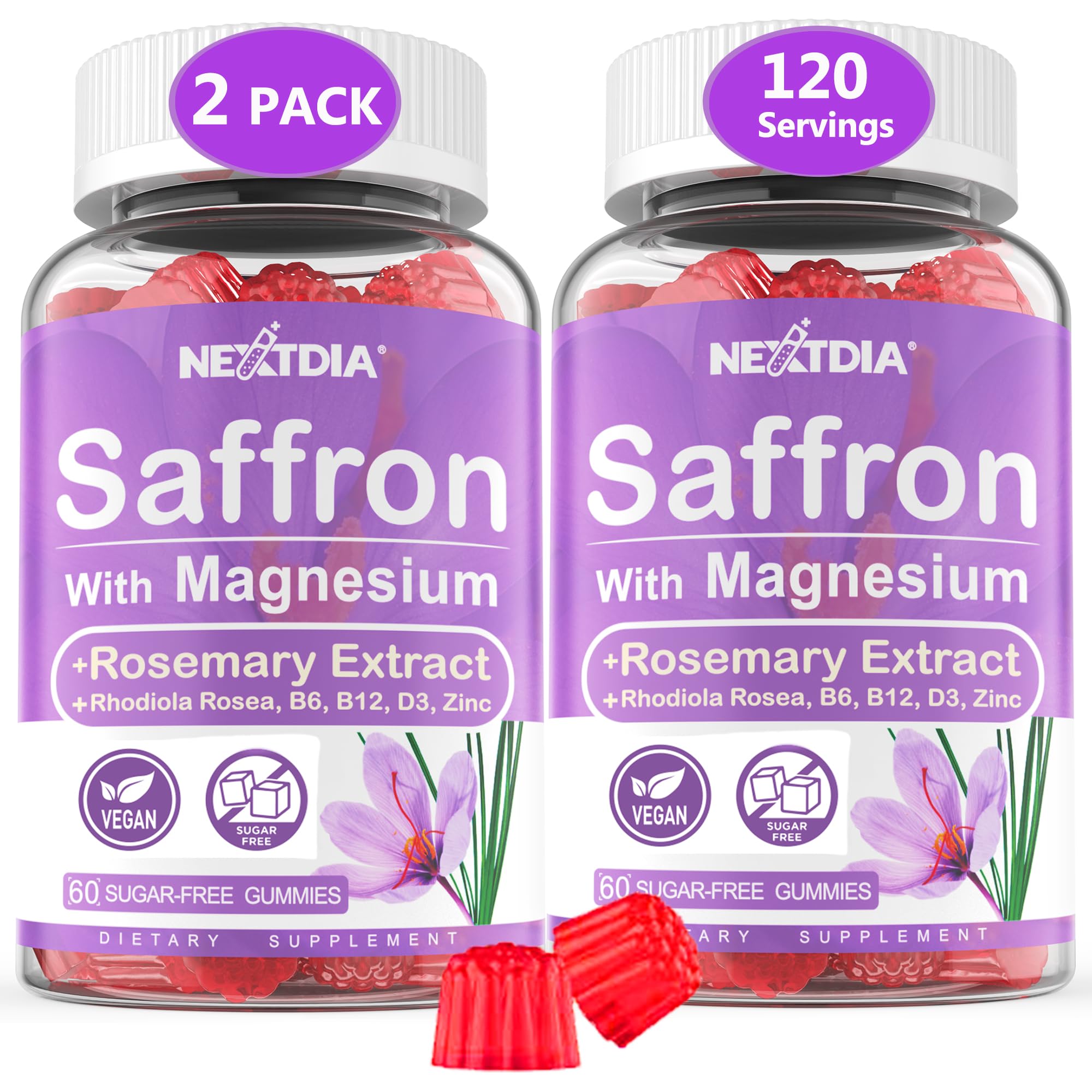 Foto 1 | Suplementos Gummies Nextdia Con Extracto De Azafrán 177 Mg Con Magnesio - Venta Internacional.