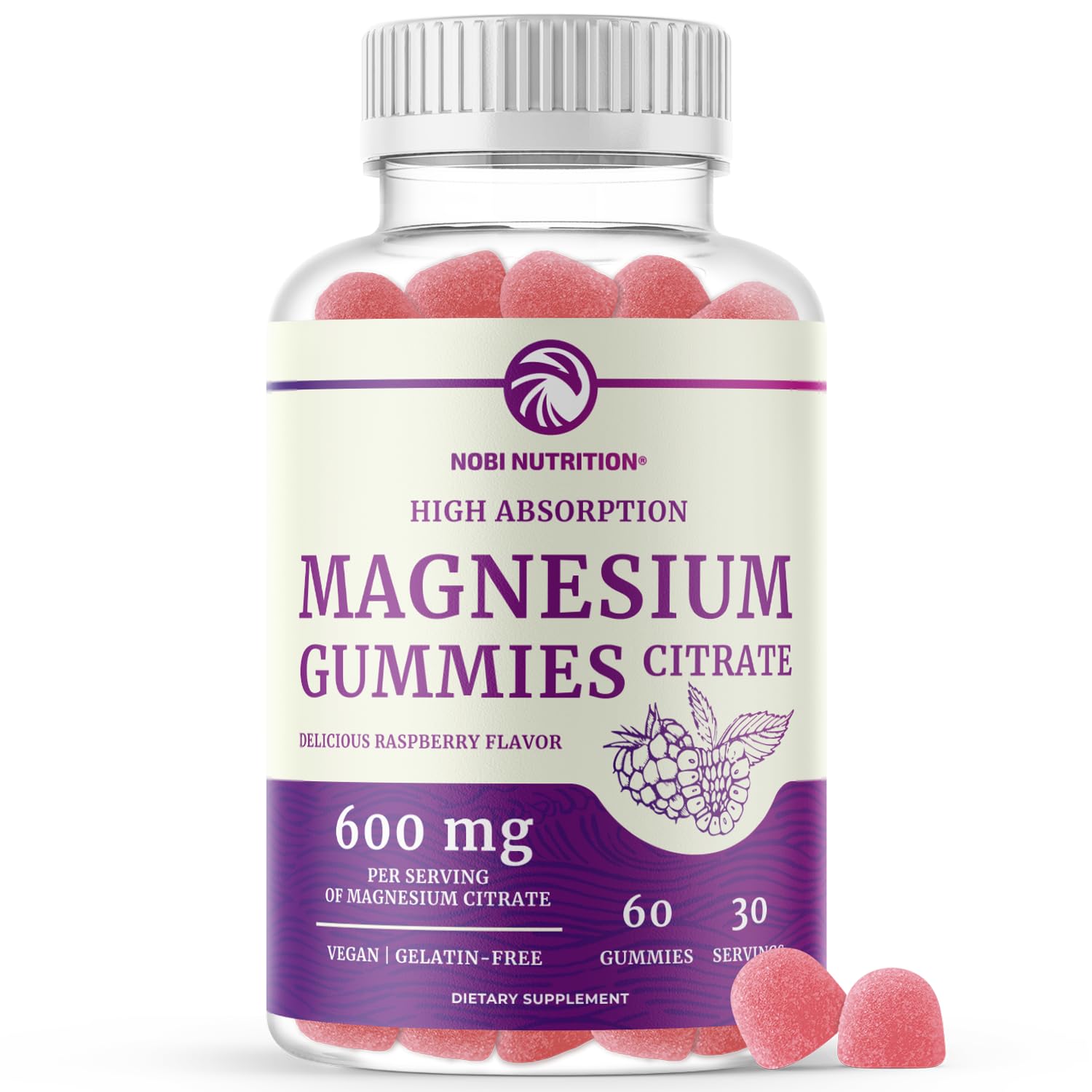 Gomitas De Citrato De Magnesio Nobi Nutrition 600 Mg 60 Unidades - Venta Internacional.