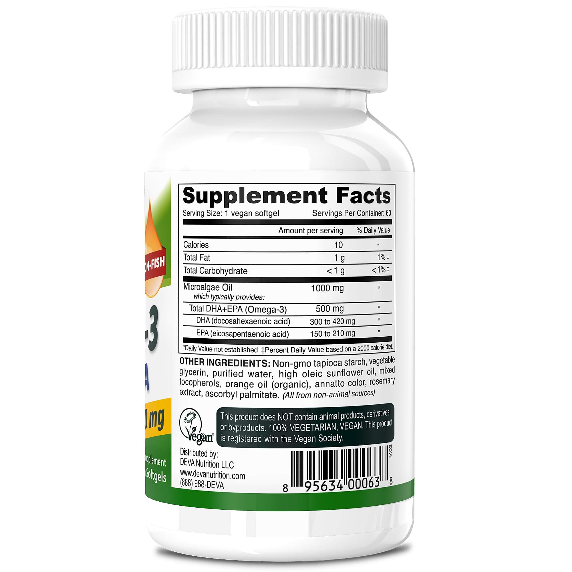 Foto 3 pulgar | Suplemento Deva Vegan Omega-3 Dha Epa 500 Mg 60 Cápsulas Blandas X2 - Venta Internacional.