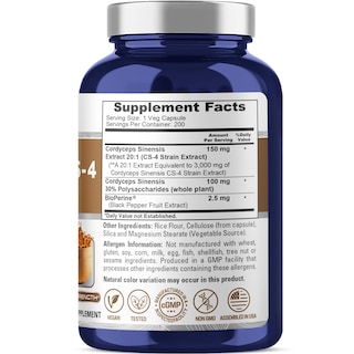 Foto 2 | Suplemento De Extracto De Cordyceps De Nusapure 3000 Mg 200 Cápsulas - Venta Internacional.