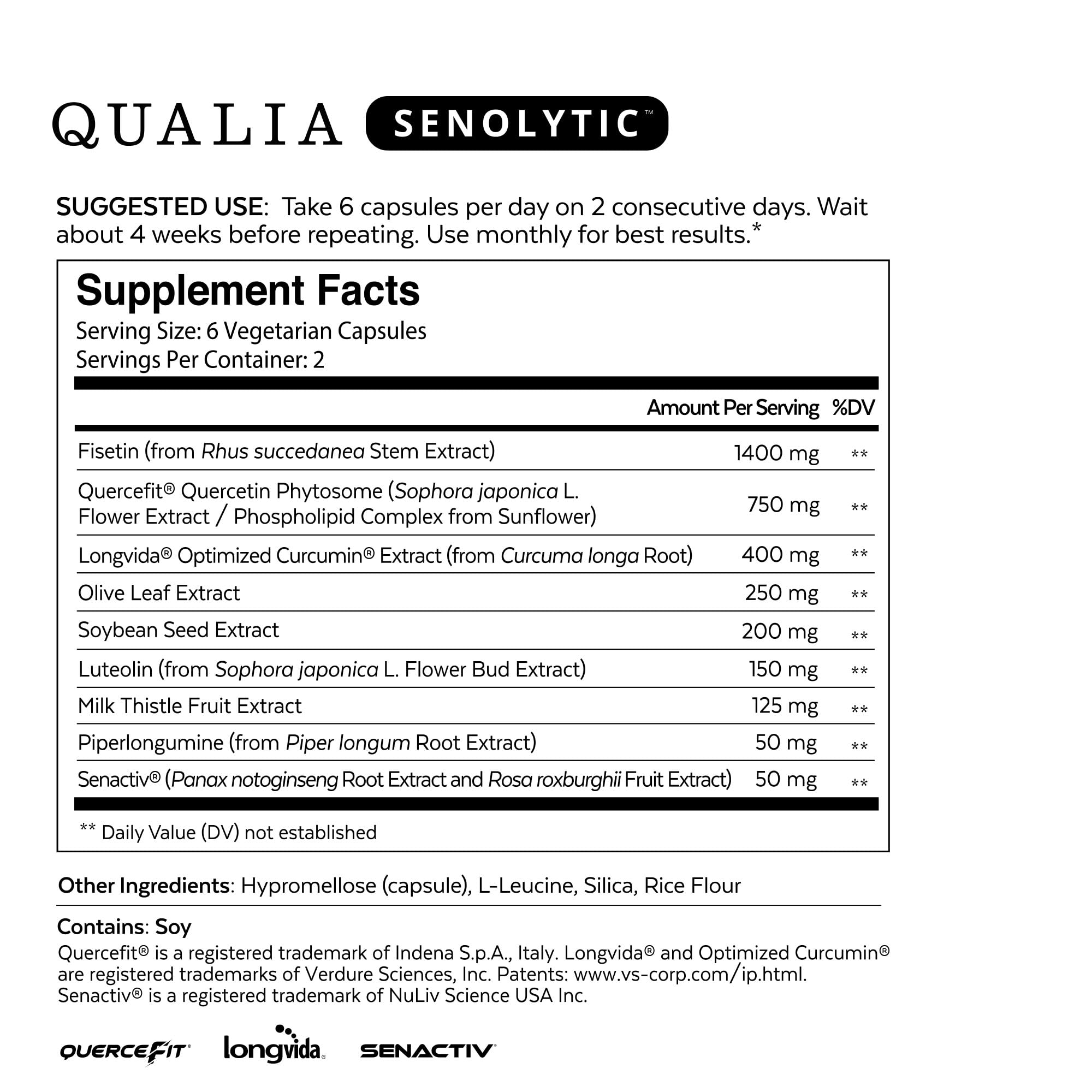 Foto 7 pulgar | Suplemento Neurohacker Collective Qualia Senolytic, 1 Caja - Venta Internacional.