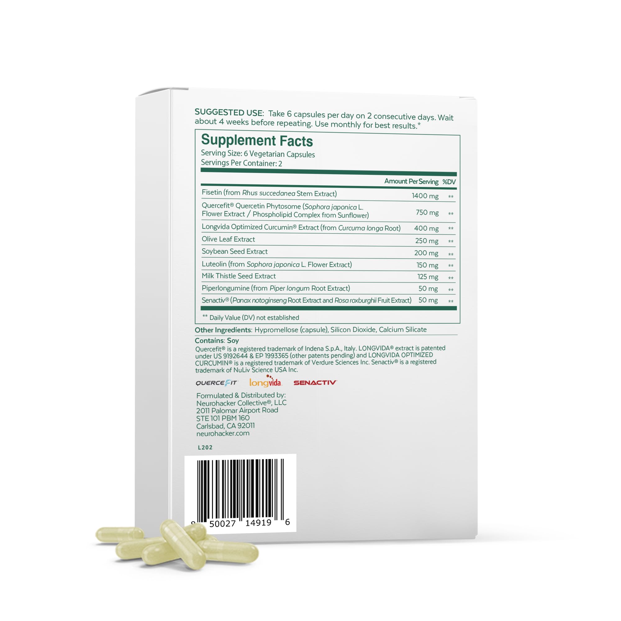 Foto 7 | Suplemento Neurohacker Collective Qualia Senolytic, 1 Caja - Venta Internacional.