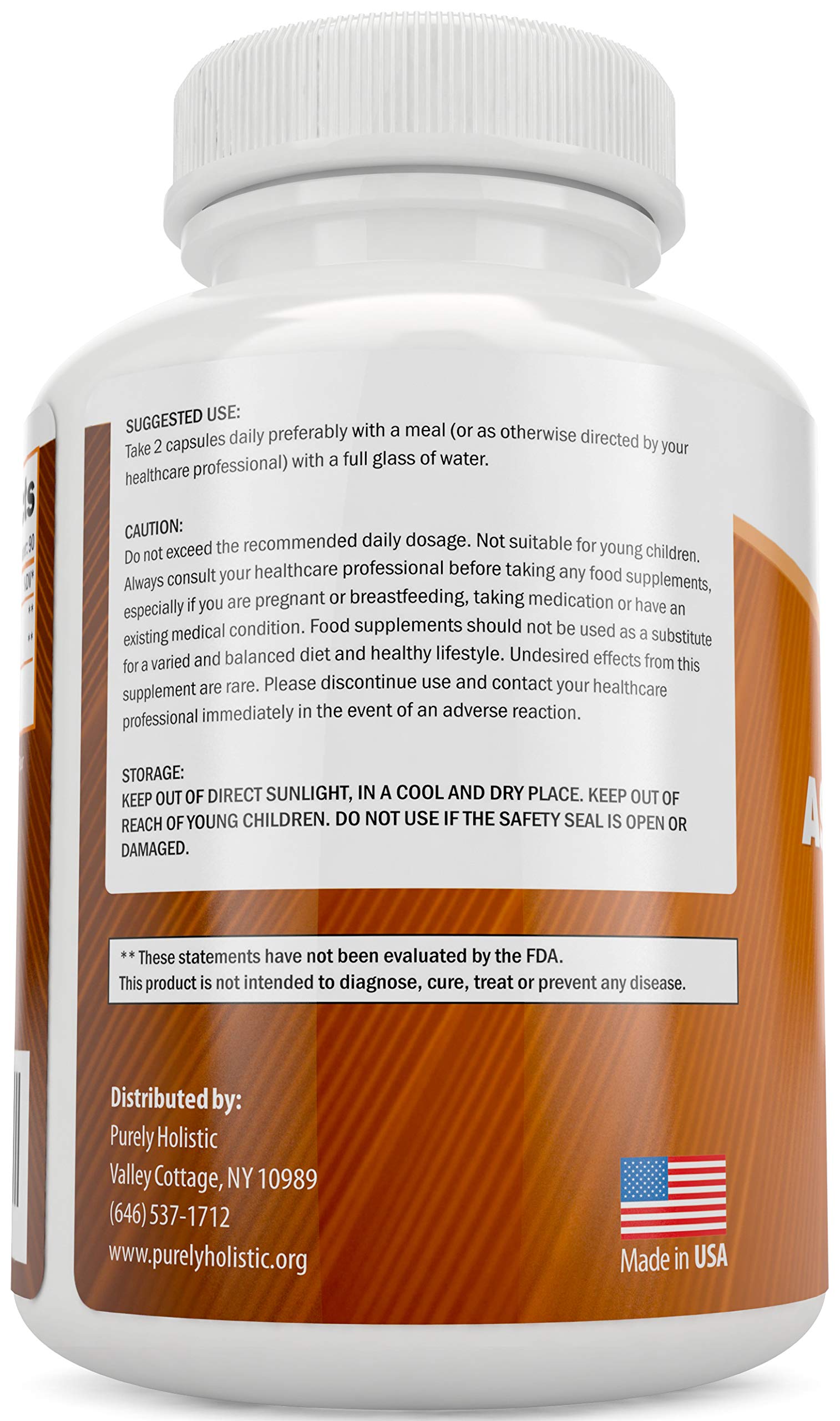 Foto 4 pulgar | Suplemento De Ashwagandha Orgánica Puramente Holística 1300 Mg - Venta Internacional.