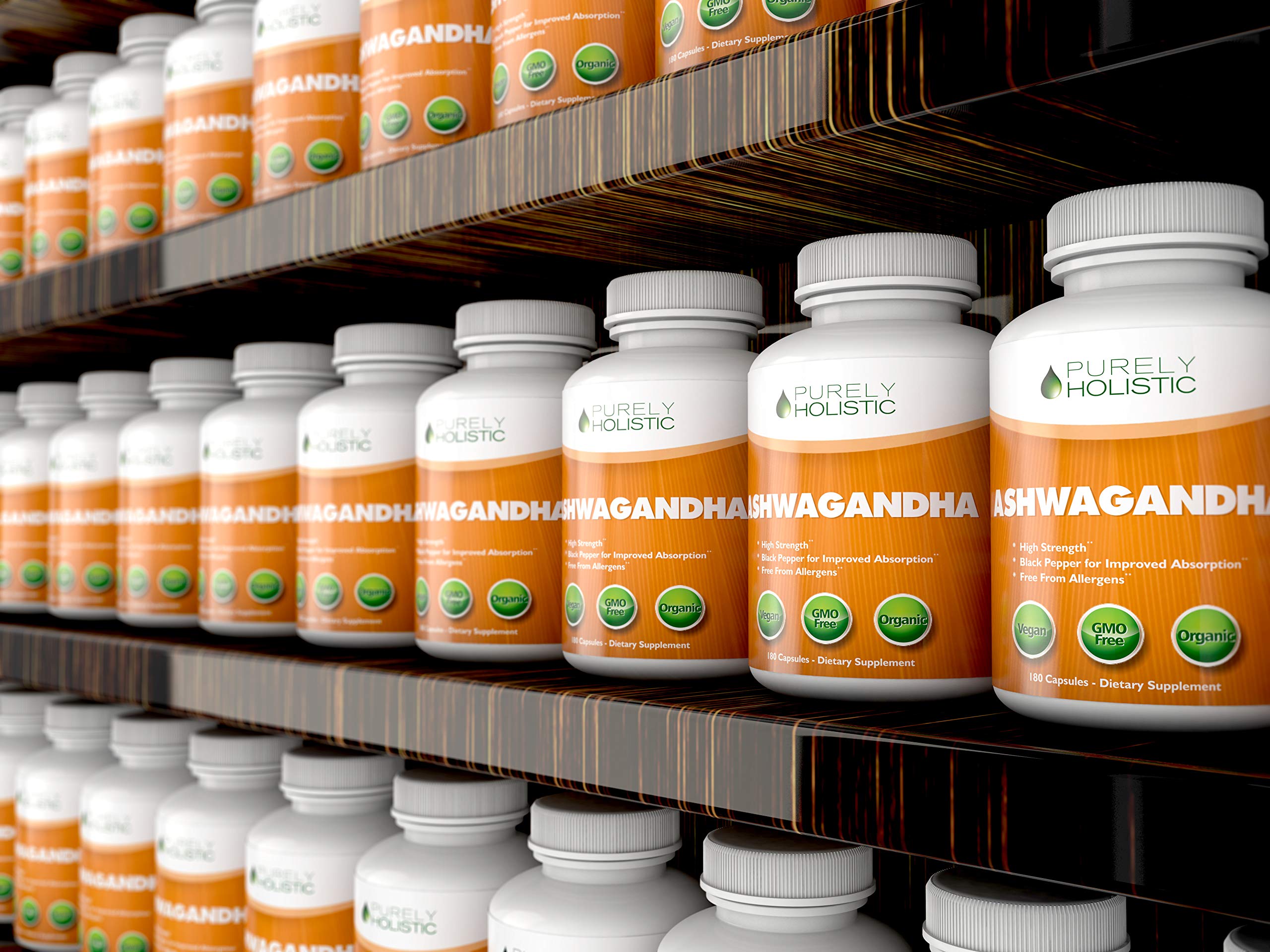 Foto 6 pulgar | Suplemento De Ashwagandha Orgánica Puramente Holística 1300 Mg - Venta Internacional.