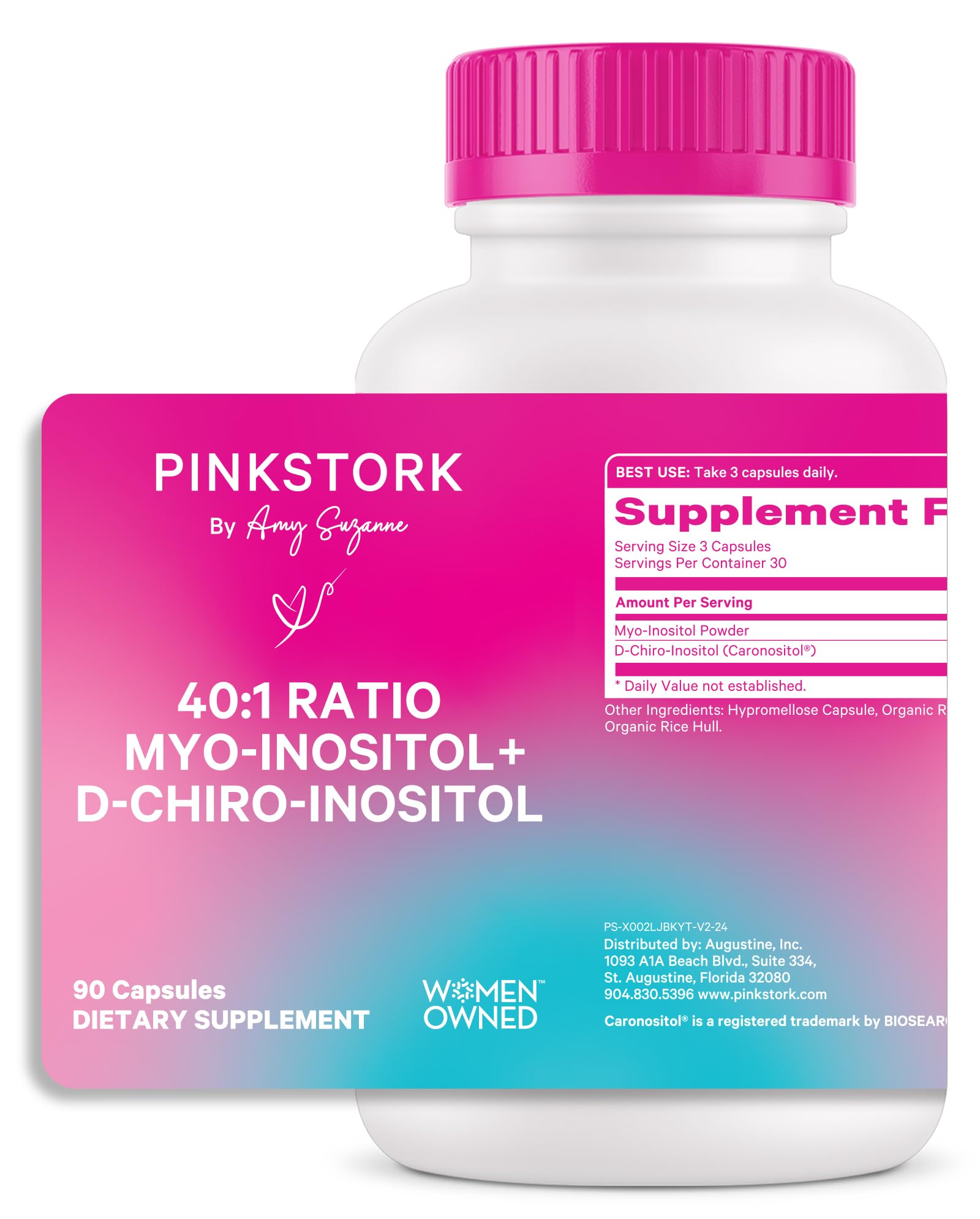 Foto 2 pulgar | Suplemento Pink Stork Myo-inositol Y D-chiro Inositol 90 Cápsulas - Venta Internacional.