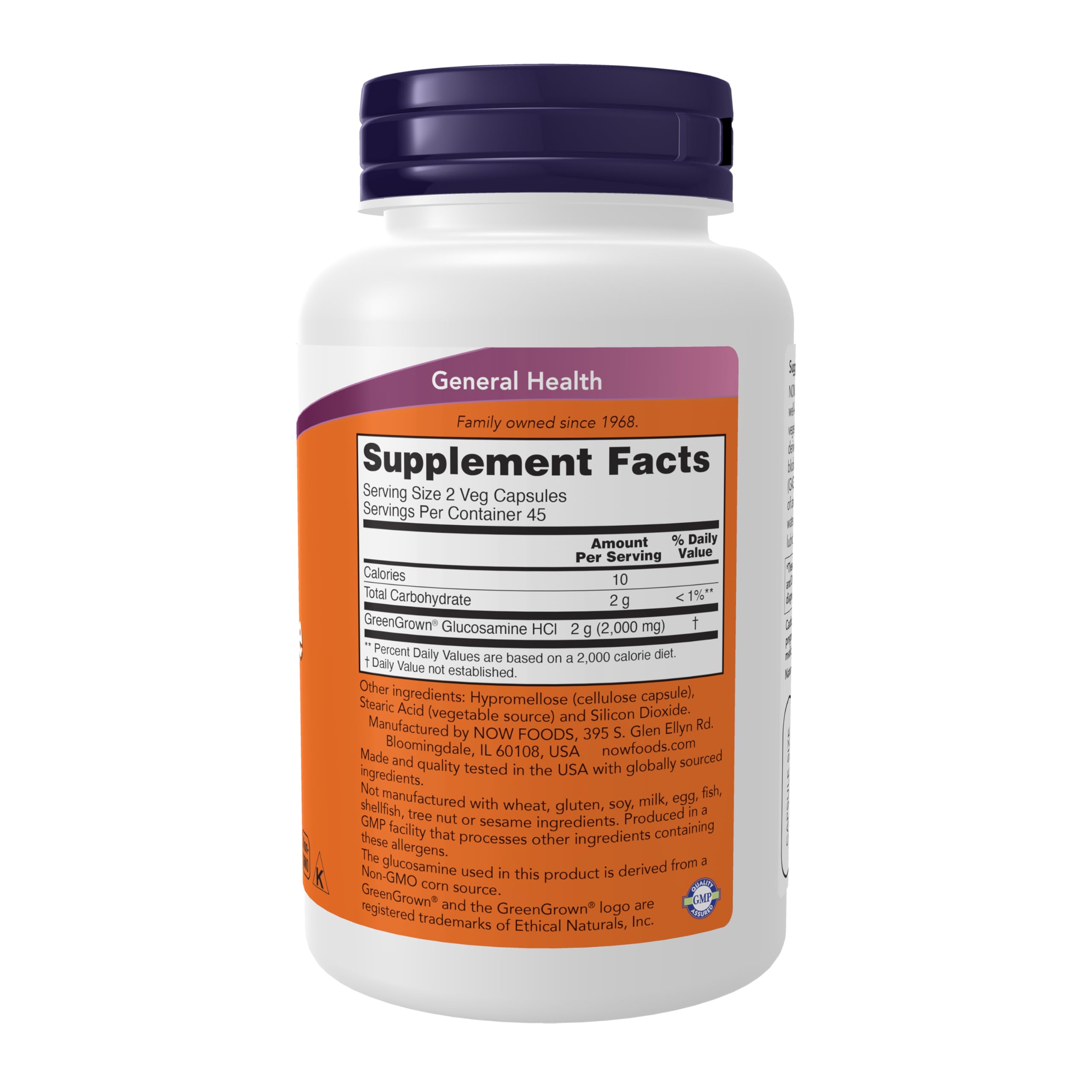 Foto 2 | Suplementos Now Foods Glucosamina '1000' Greengrown 90 Cápsulas - Venta Internacional.