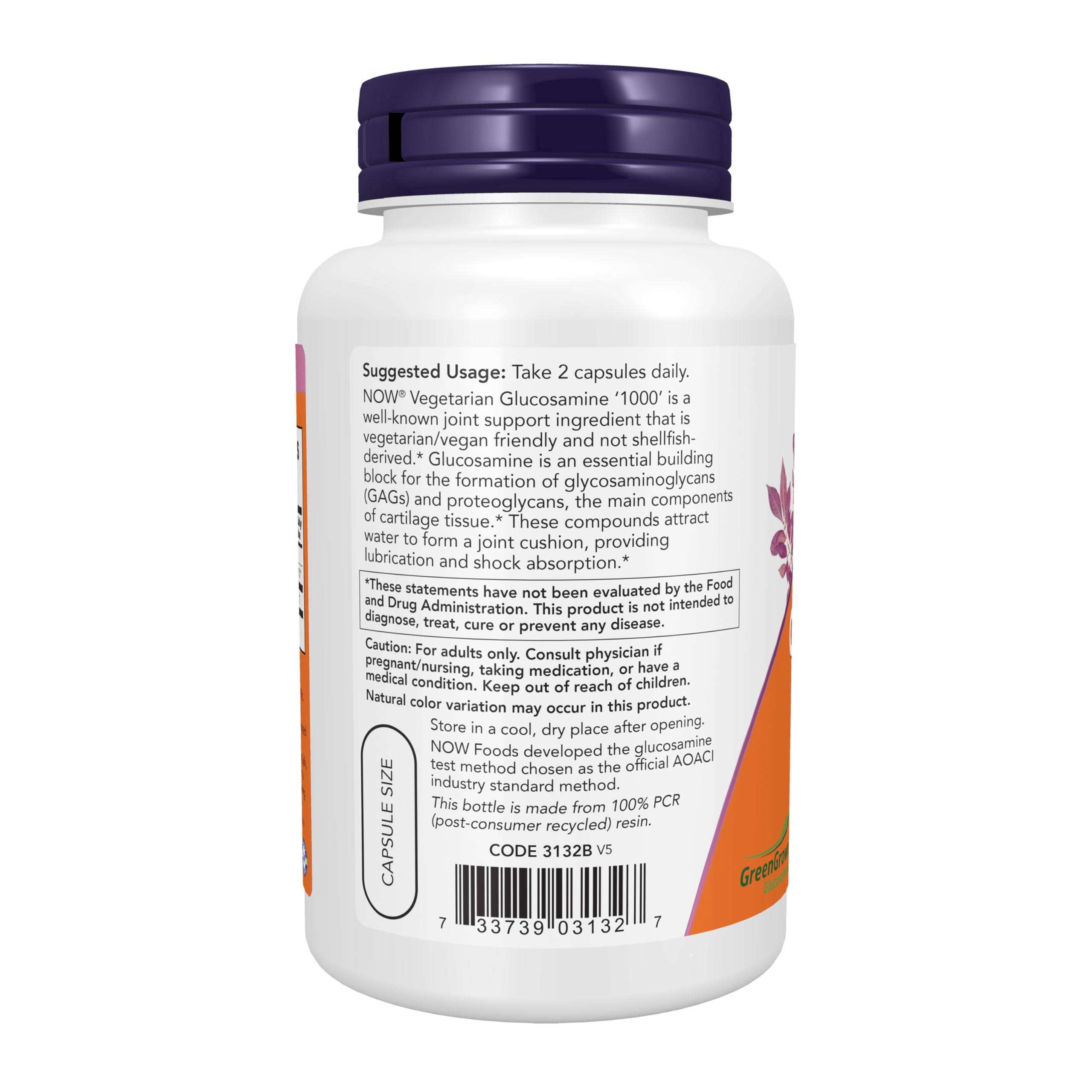 Foto 4 pulgar | Suplementos Now Foods Glucosamina '1000' Greengrown 90 Cápsulas - Venta Internacional.