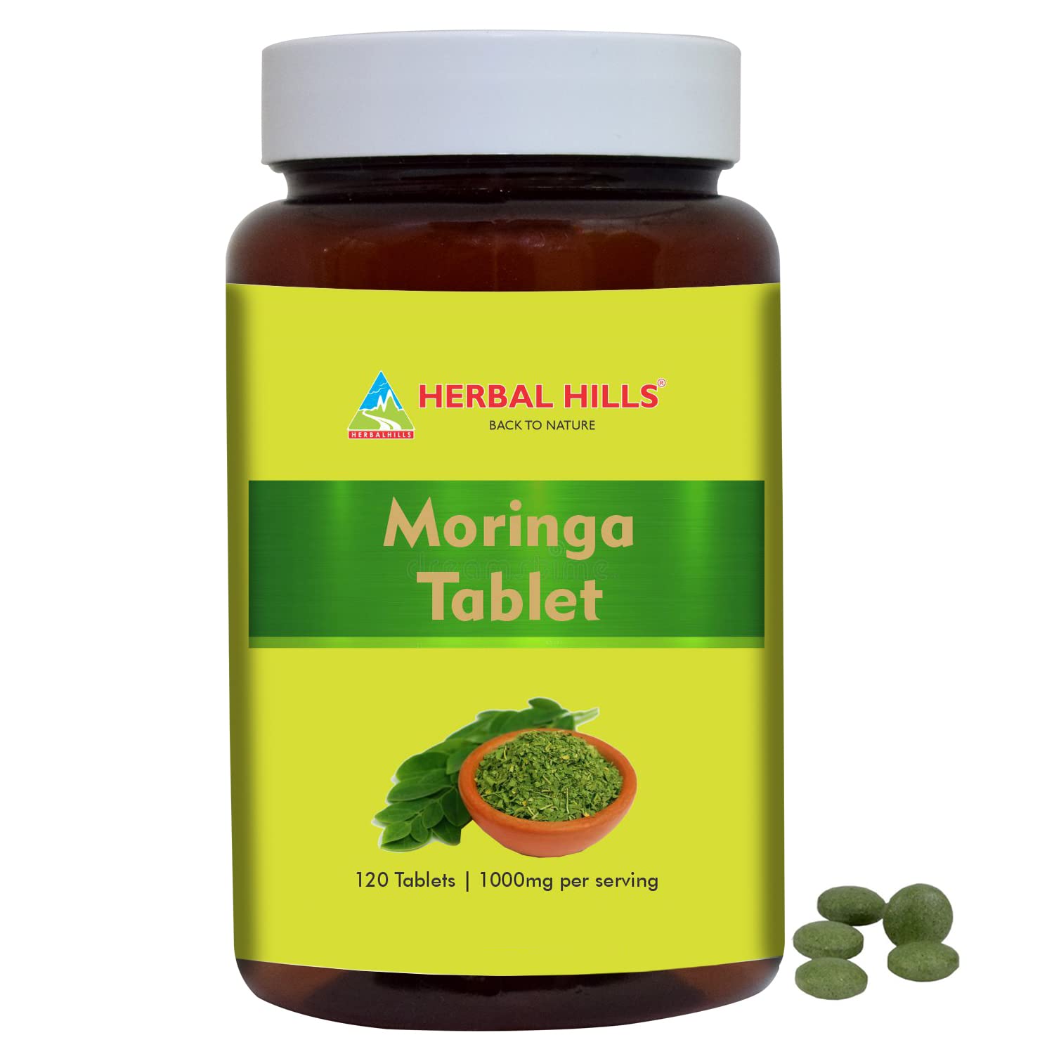 Foto 2 pulgar | Suplemento De Tabletas De Moringa De Herbal Hills, 120 Unidades (1000 Mg) - Venta Internacional.