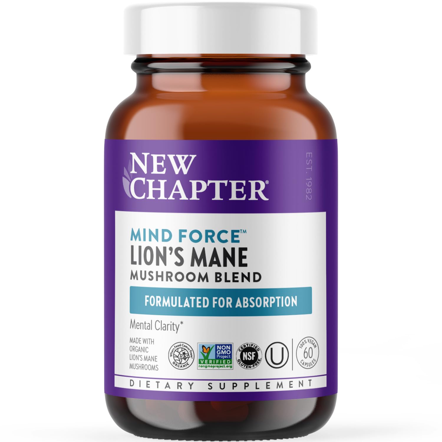Foto 2 pulgar | Suplemento New Chapter Lion's Mane + Reishi Mushroom, 60 Unidades - Venta Internacional.