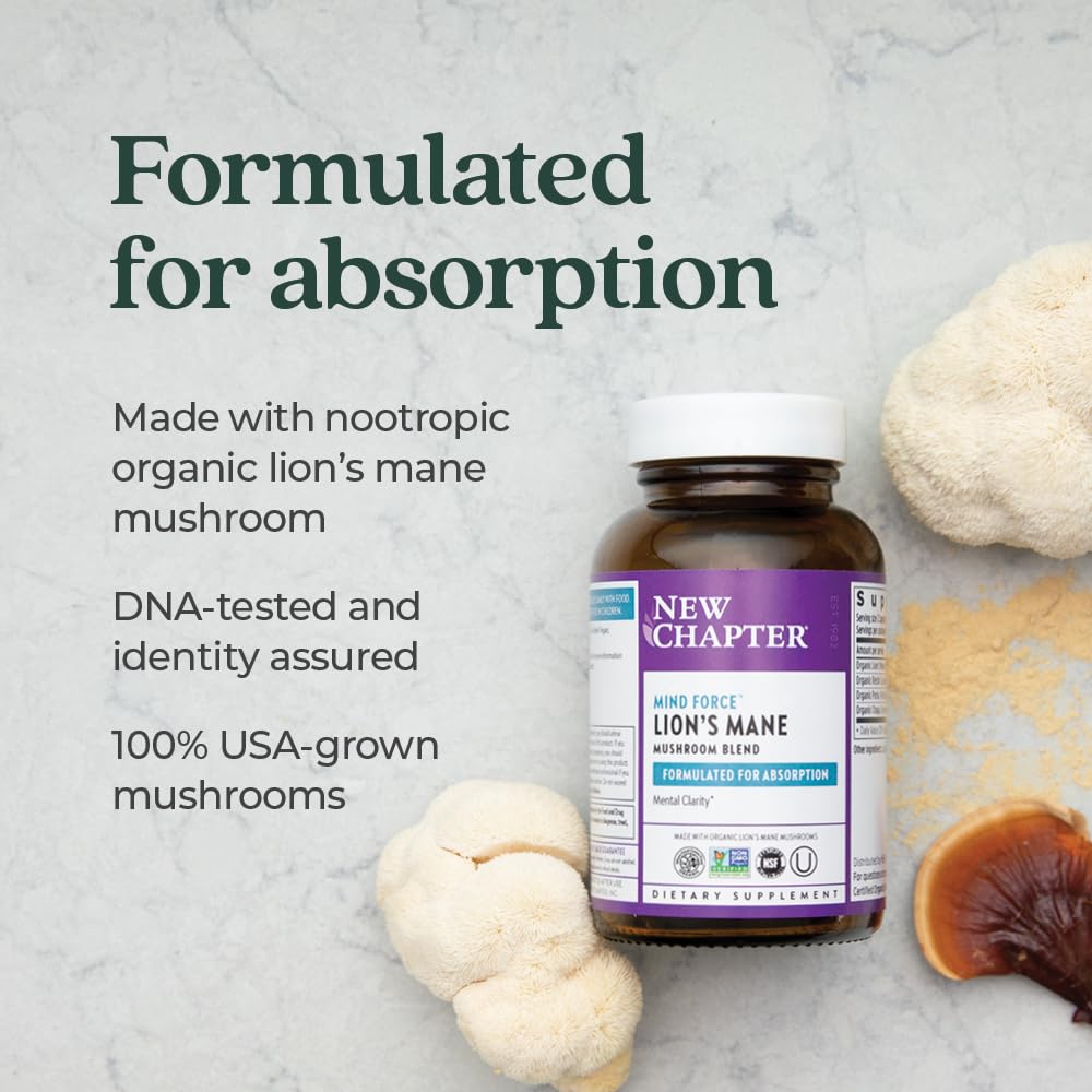 Foto 5 pulgar | Suplemento New Chapter Lion's Mane + Reishi Mushroom, 60 Unidades - Venta Internacional.