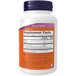 Foto 2 | Suplemento Now Foods Con Aloe Vera, 10 000 Mg, 100 Cápsulas Blandas - Venta Internacional.