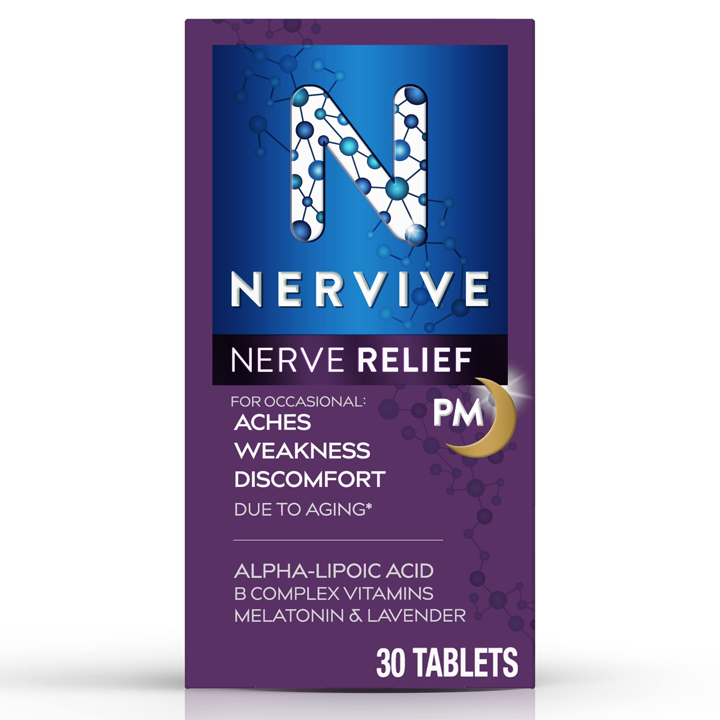 Foto 2 pulgar | Suplemento Nervive Nerve Relief Pm 30 Comprimidos - Venta Internacional.
