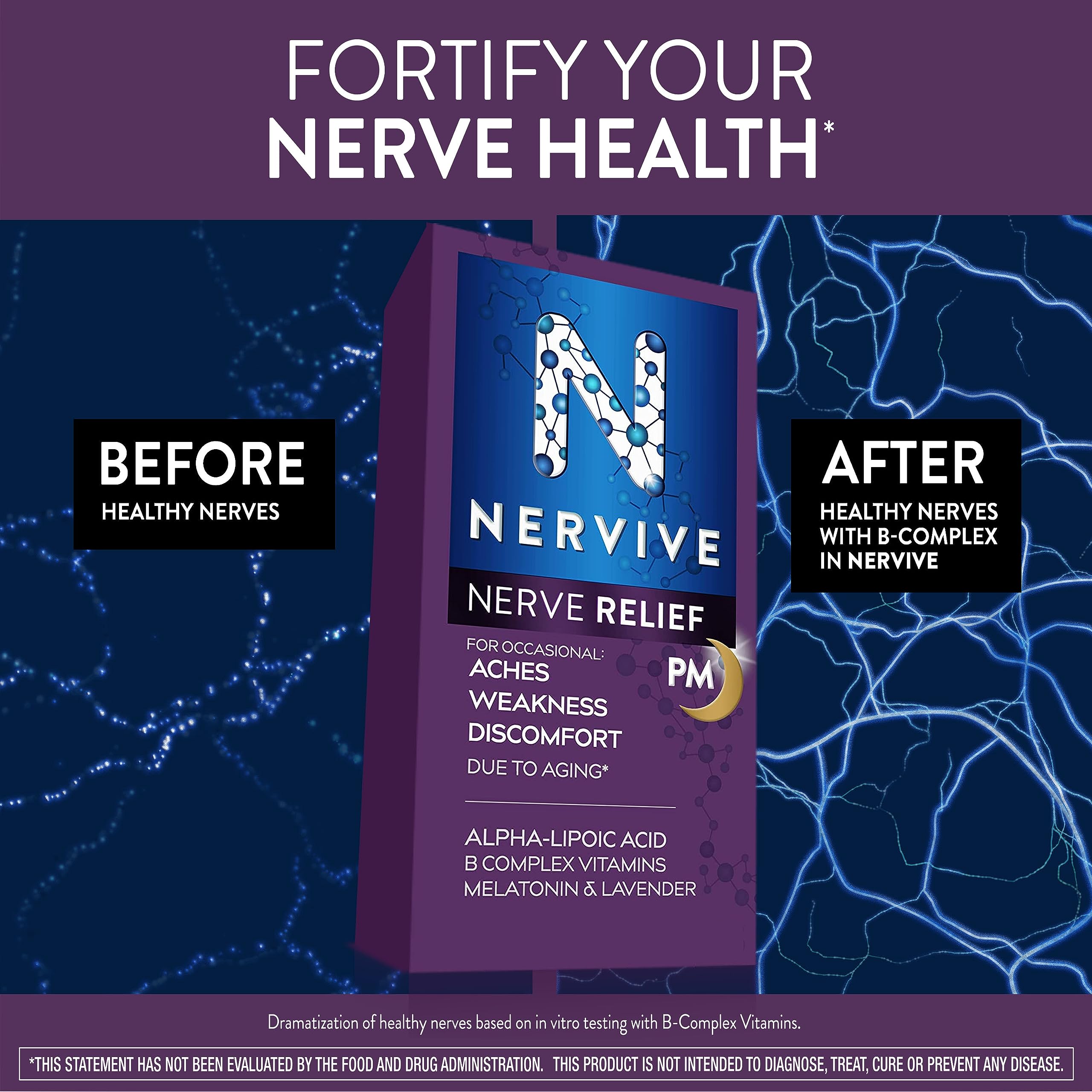 Foto 6 pulgar | Suplemento Nervive Nerve Relief Pm 30 Comprimidos - Venta Internacional.
