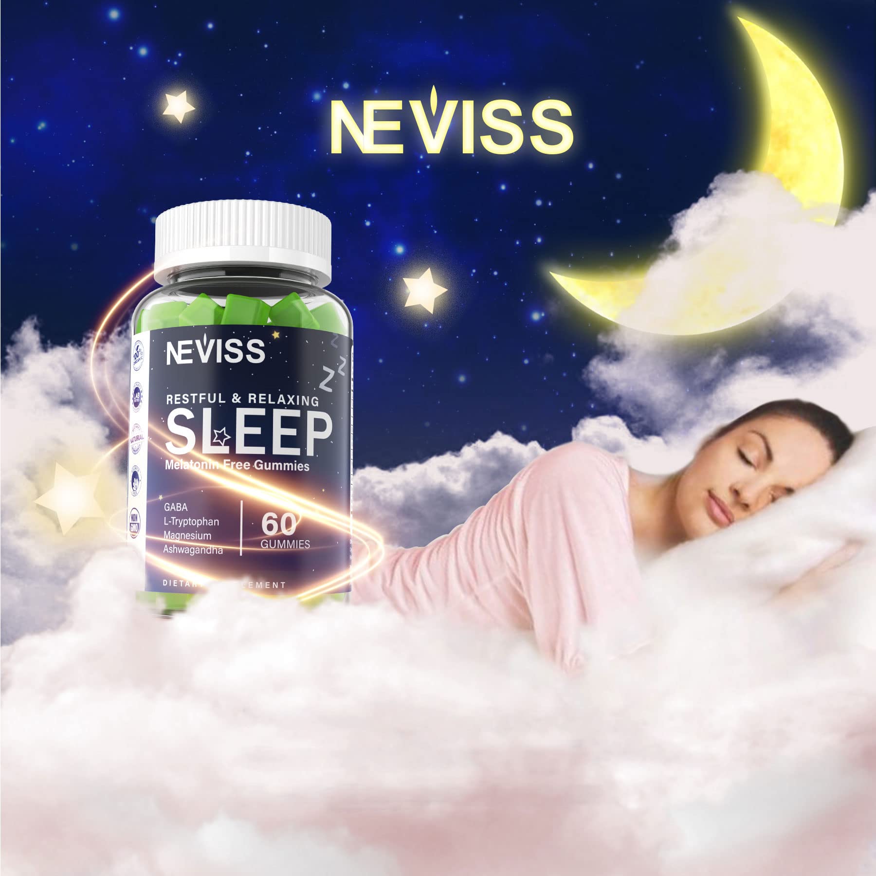 Foto 8 pulgar | Gomitas Sleep Aid Neviss Sin Melatonina Con Gaba Y L-triptófano - Venta Internacional.