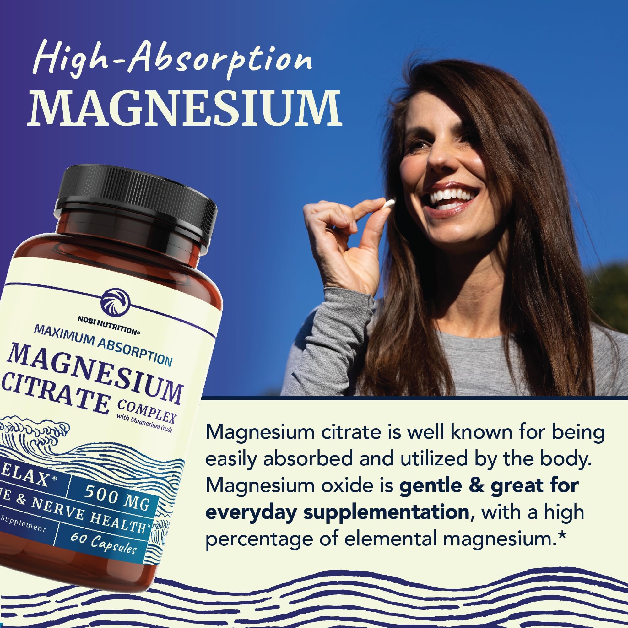 Foto 4 pulgar | Suplemento Nobi Nutrition Complejo De Citrato De Magnesio 500 Mg - Venta Internacional.