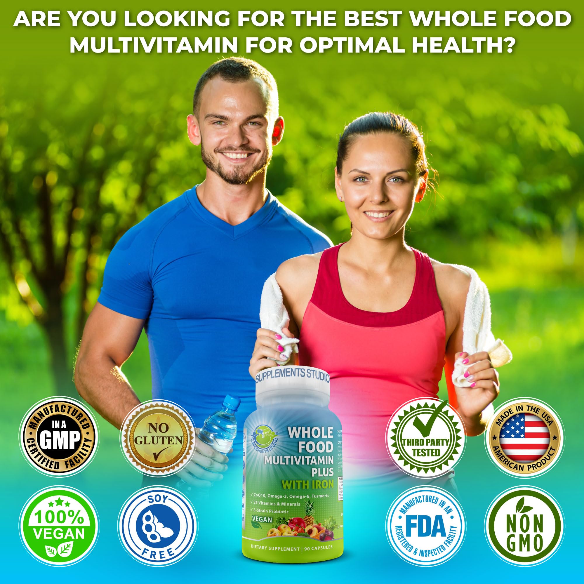 Foto 2 | Multivitamínico Vegano De Alimentos Integrales Supplements Studio, 90 Unidades - Venta Internacional.