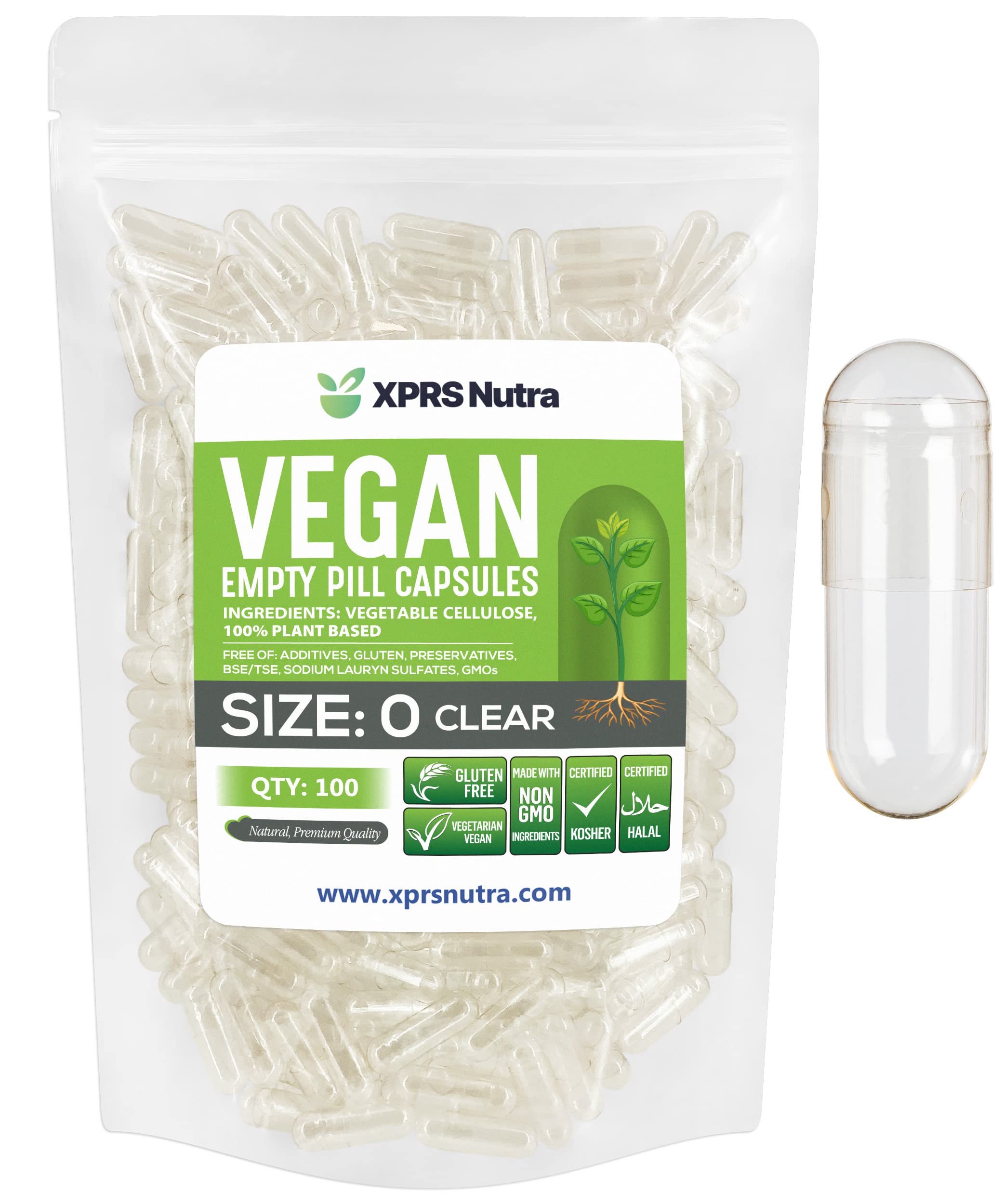 Foto 2 pulgar | Cápsulas Vacías Xprs Nutra, Tamaño 0 A 100, Transparentes, Veganas - Venta Internacional.
