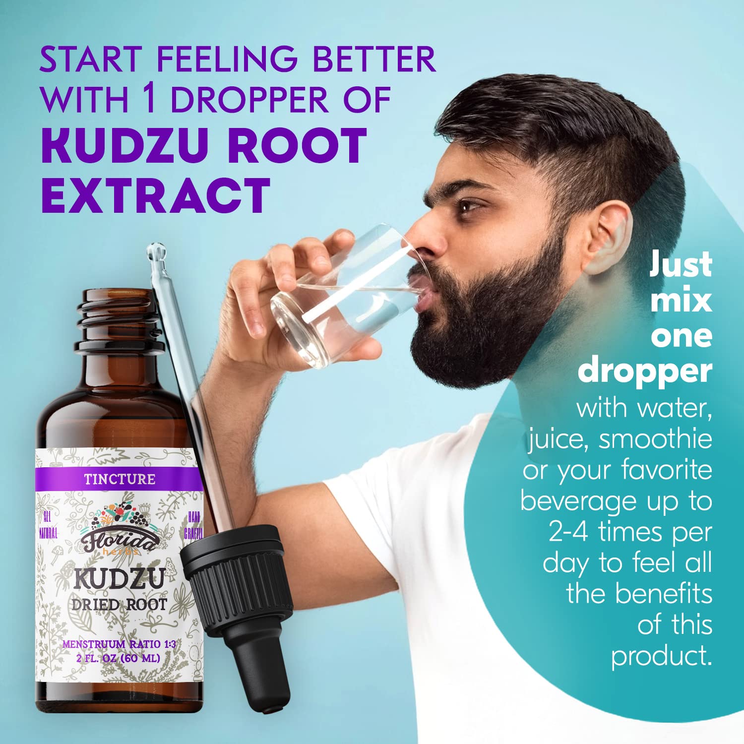 Foto 2 | Suplemento De Extracto De Kudzu De Florida Herbs, 60 Ml, Para Limpiar El Hígado - Venta Internacional.
