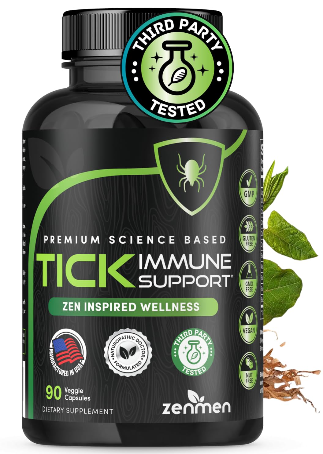 Foto 2 pulgar | Suplemento Zenmen Tick Immune Support 90 Cápsulas Veganas - Venta Internacional.