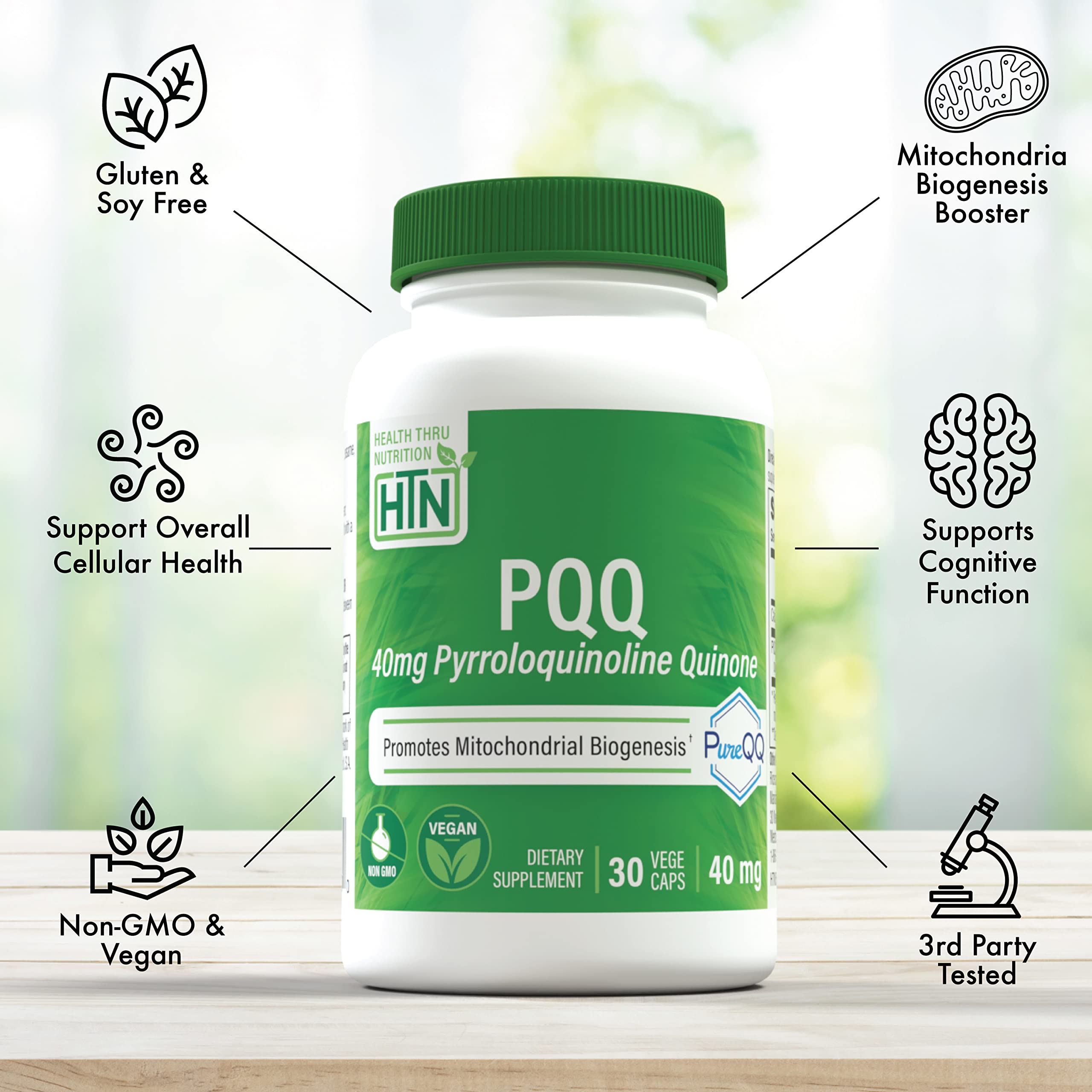 Foto 4 pulgar | Suplemento Health Thru Nutrition Pqq 40 Mg 30 Porciones Pureqq - Venta Internacional.