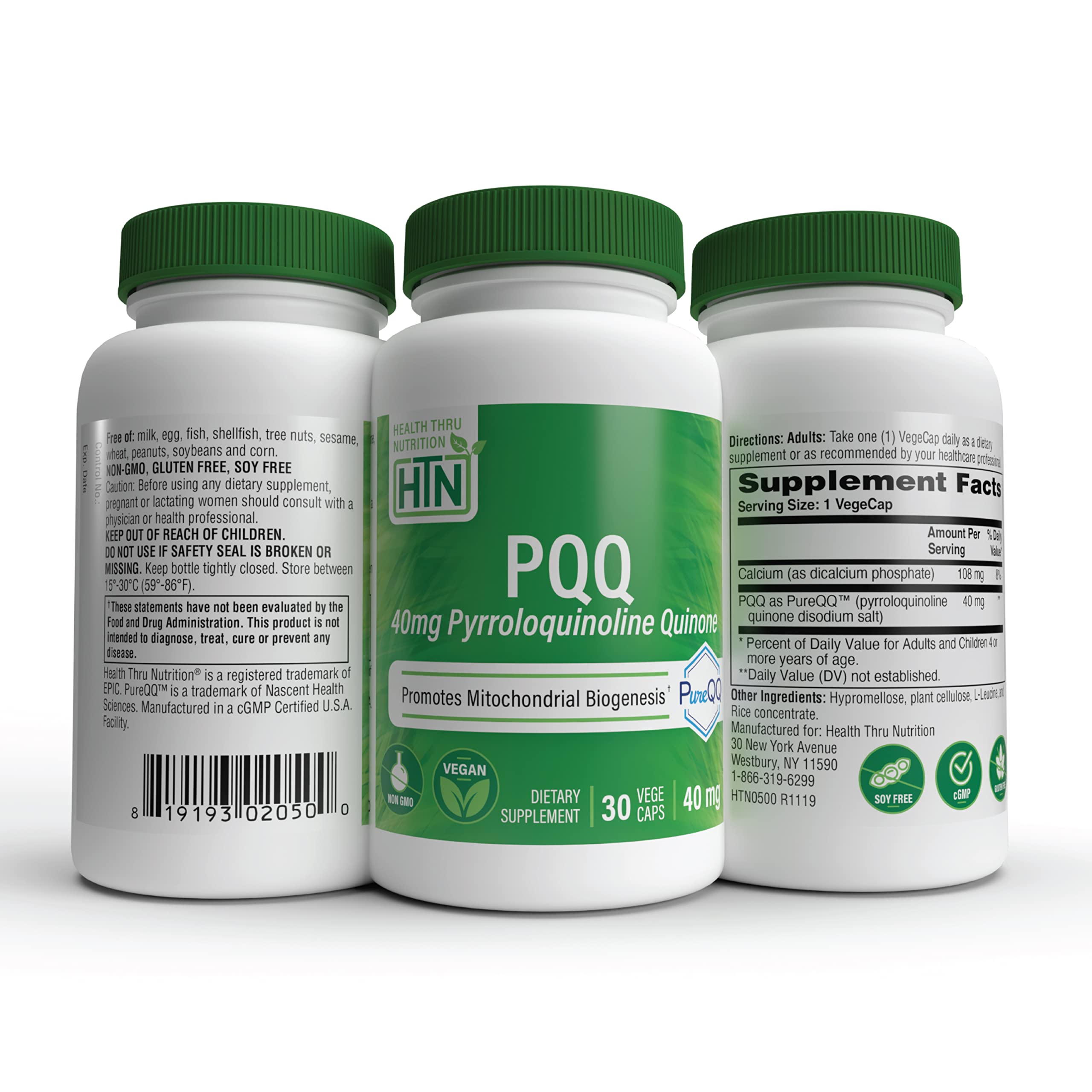 Foto 6 pulgar | Suplemento Health Thru Nutrition Pqq 40 Mg 30 Porciones Pureqq - Venta Internacional.