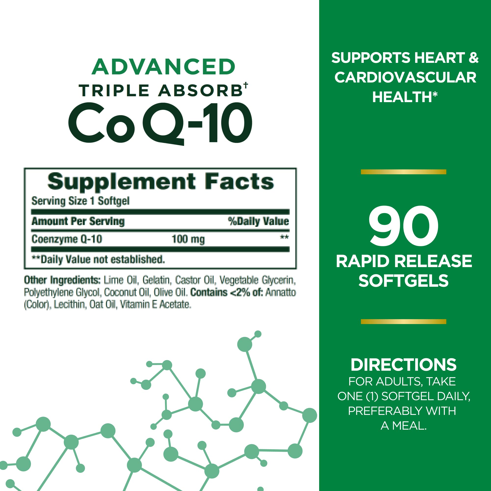 Foto 3 pulgar | Suplemento Nature's Bounty Advanced Triple Absorb Co Q-10, 100 Mg - Venta Internacional.