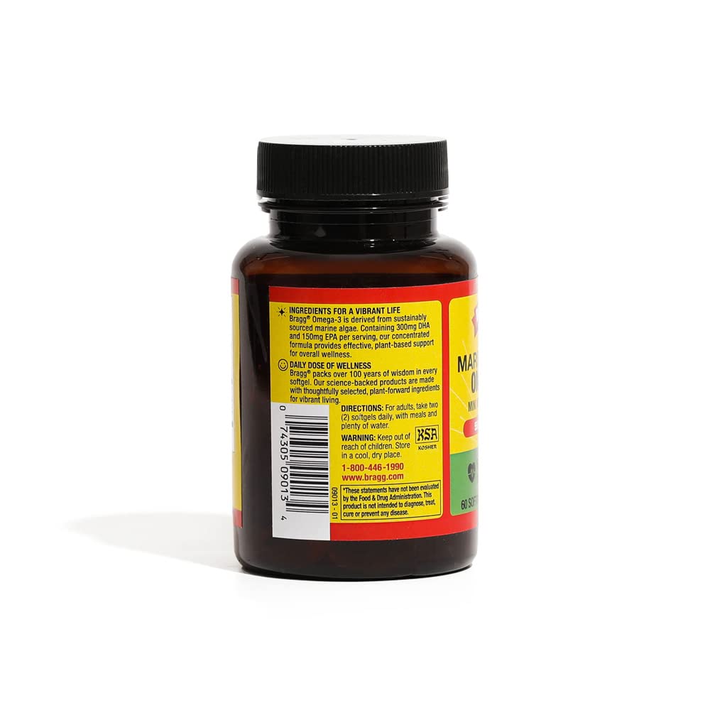 Foto 5 pulgar | Suplemento Bragg Vegan Omega 3 De Origen Sostenible, 60 Cápsulas Blandas - Venta Internacional.