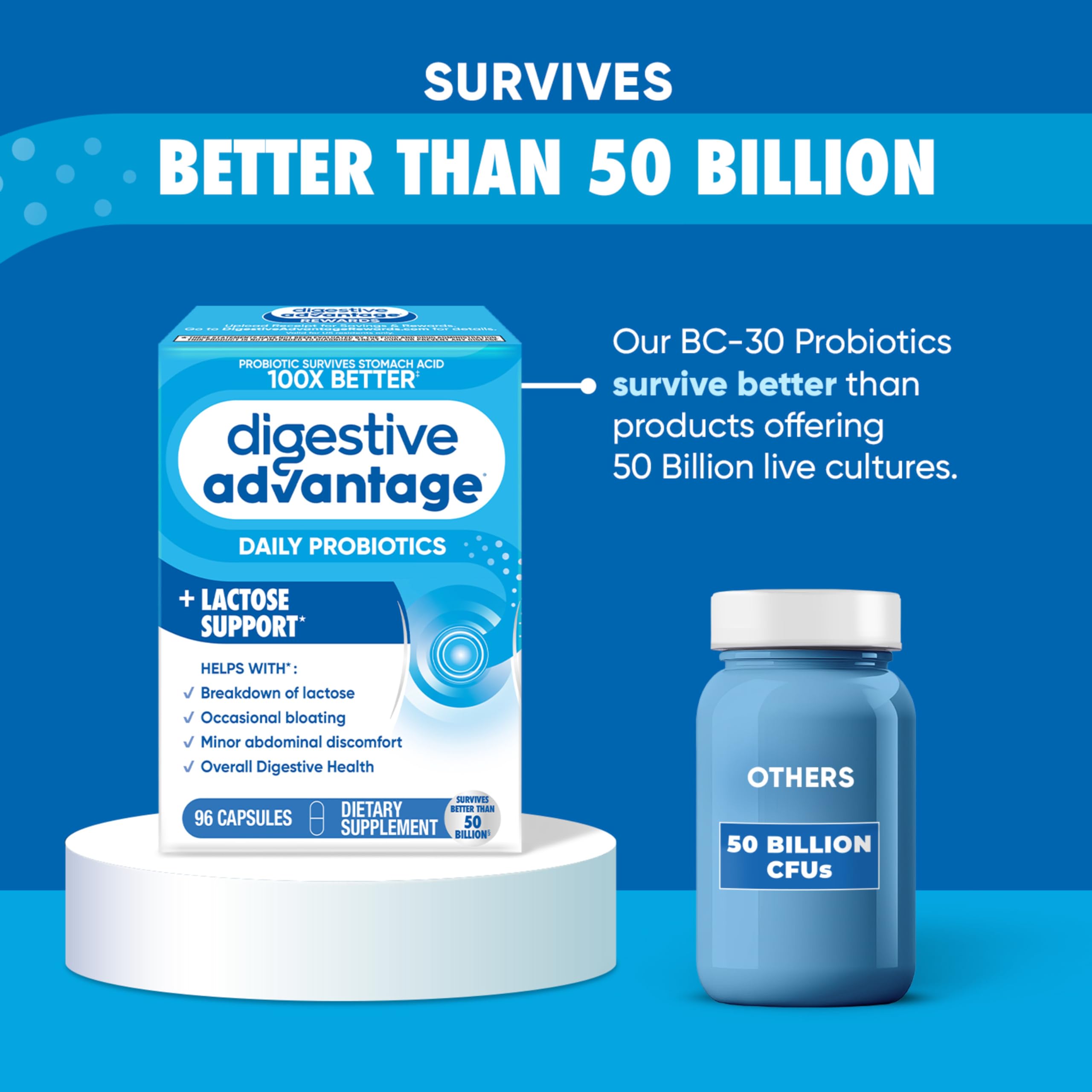 Foto 4 pulgar | Suplemento Digestive Advantage Probiotics + Lactasa 96 Unidades - Venta Internacional.